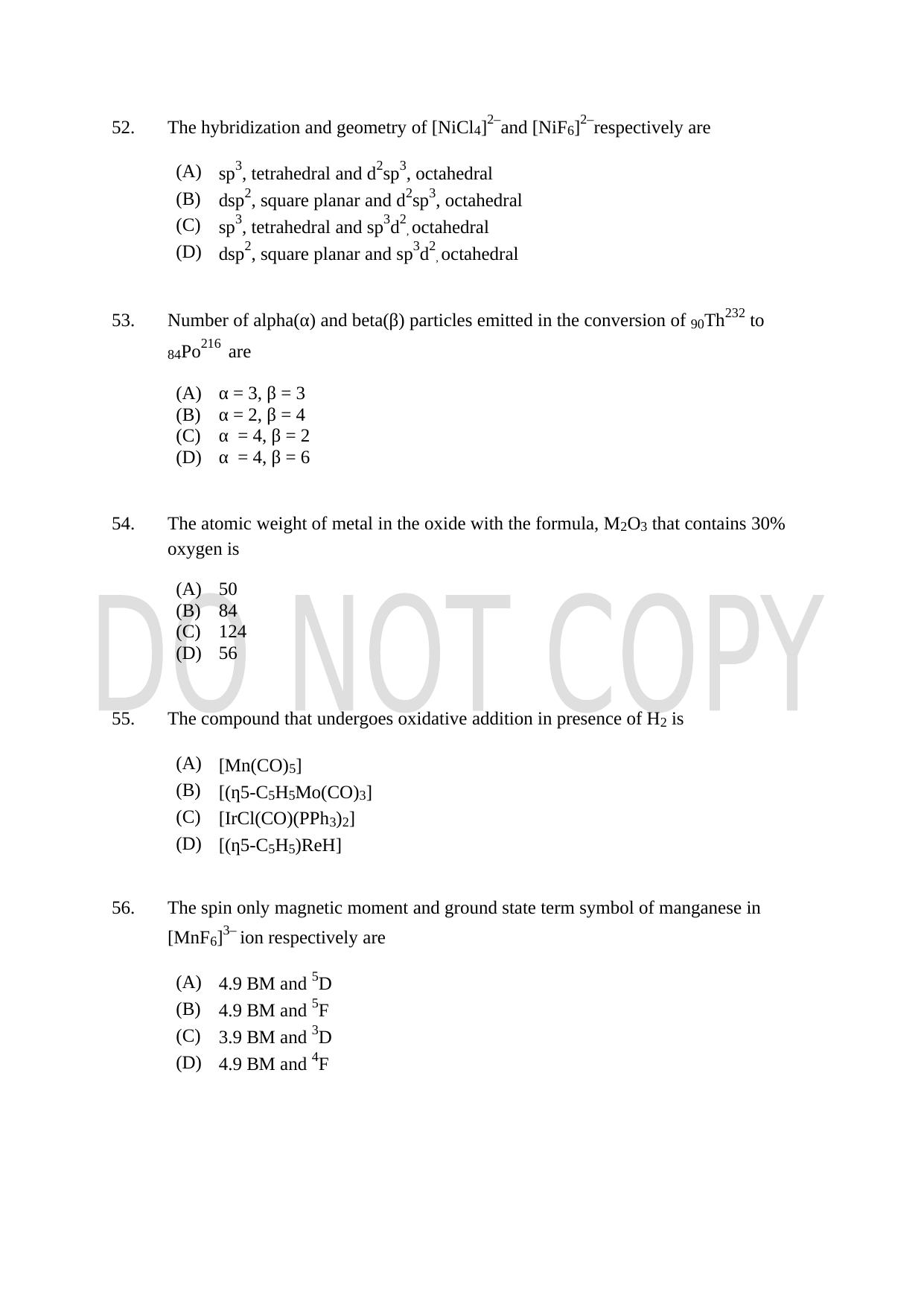 CUSAT CAT 2021 Forensic Science Question Paper - Page 11