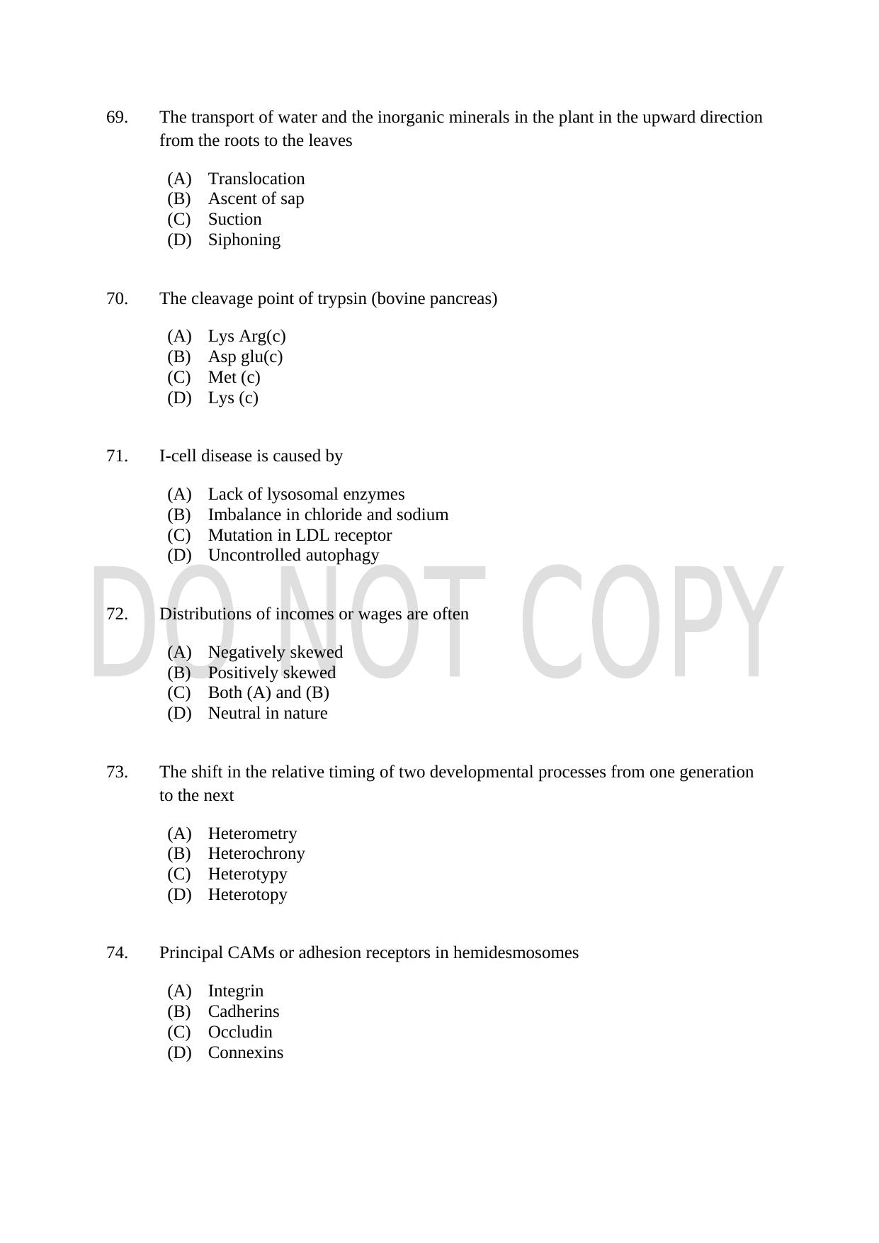CUSAT CAT 2021 Forensic Science Question Paper - Page 14