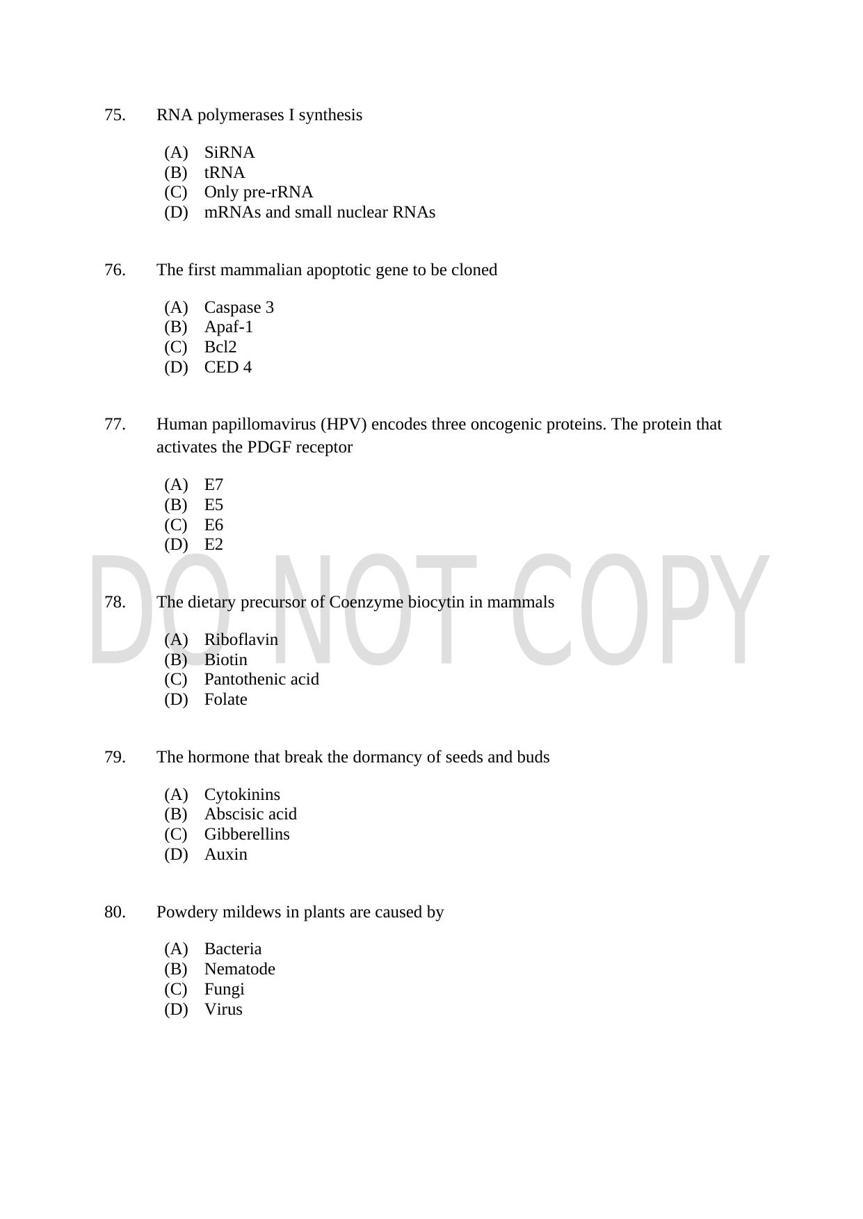 CUSAT CAT 2021 Forensic Science Question Paper - Page 15