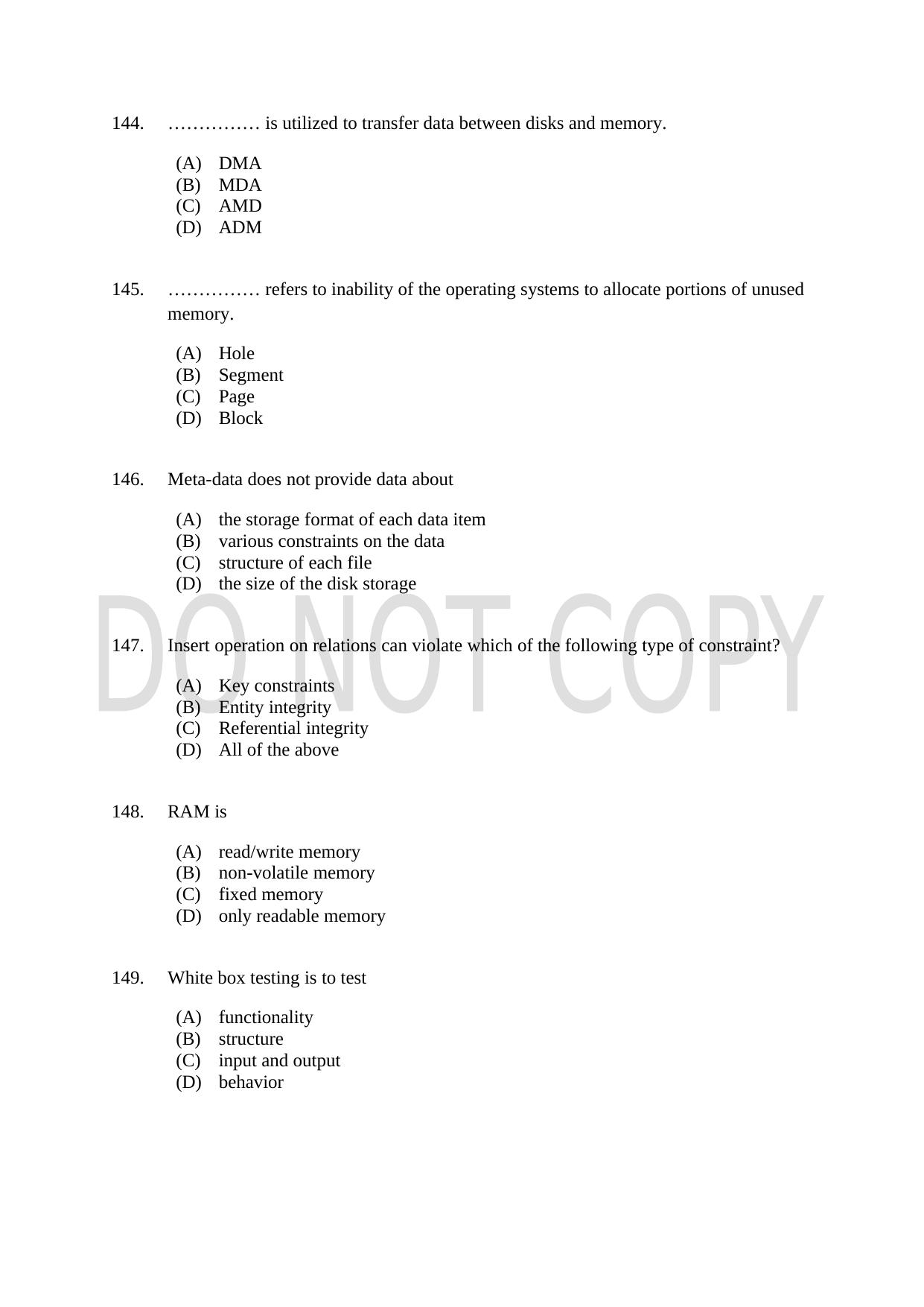 CUSAT CAT 2021 Forensic Science Question Paper - Page 27