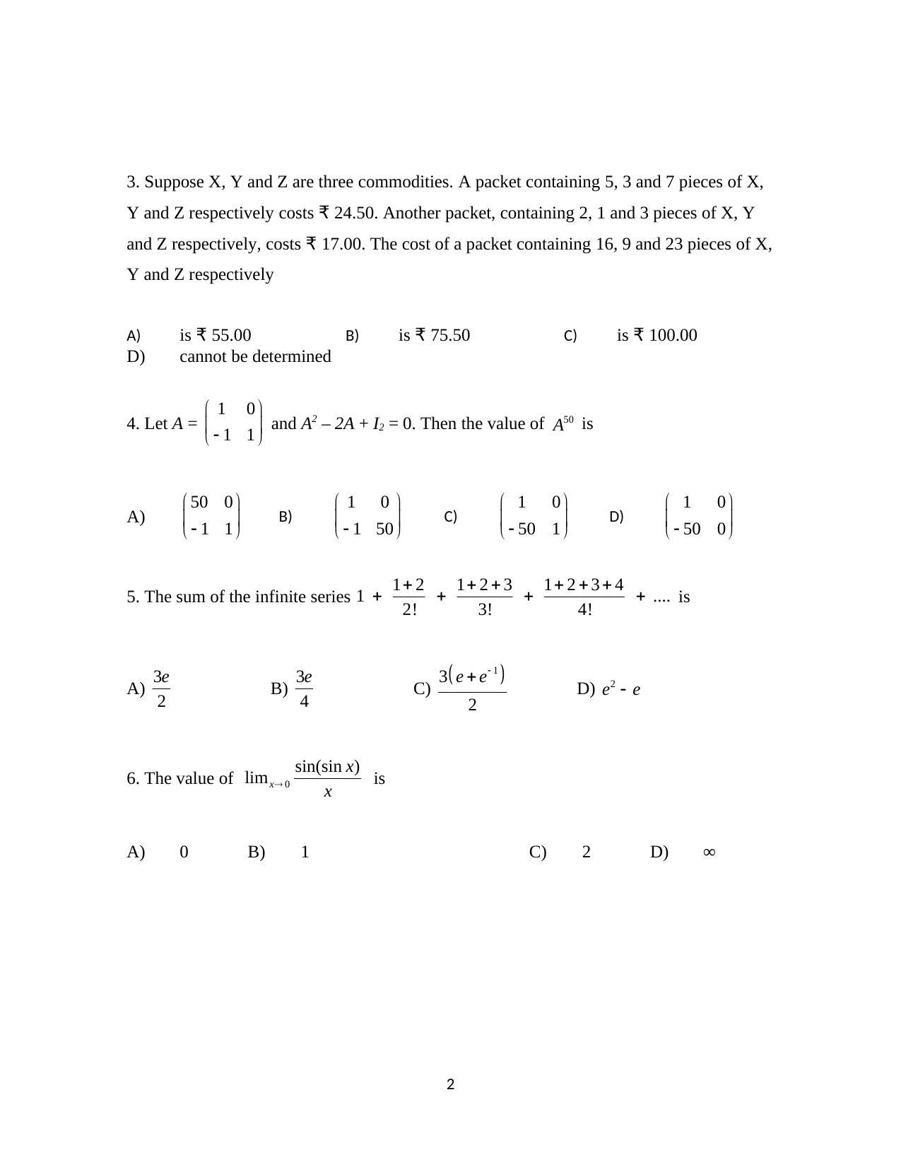 ISI Admission Test JRF in Geology GEA 2019 Sample Paper - Page 2