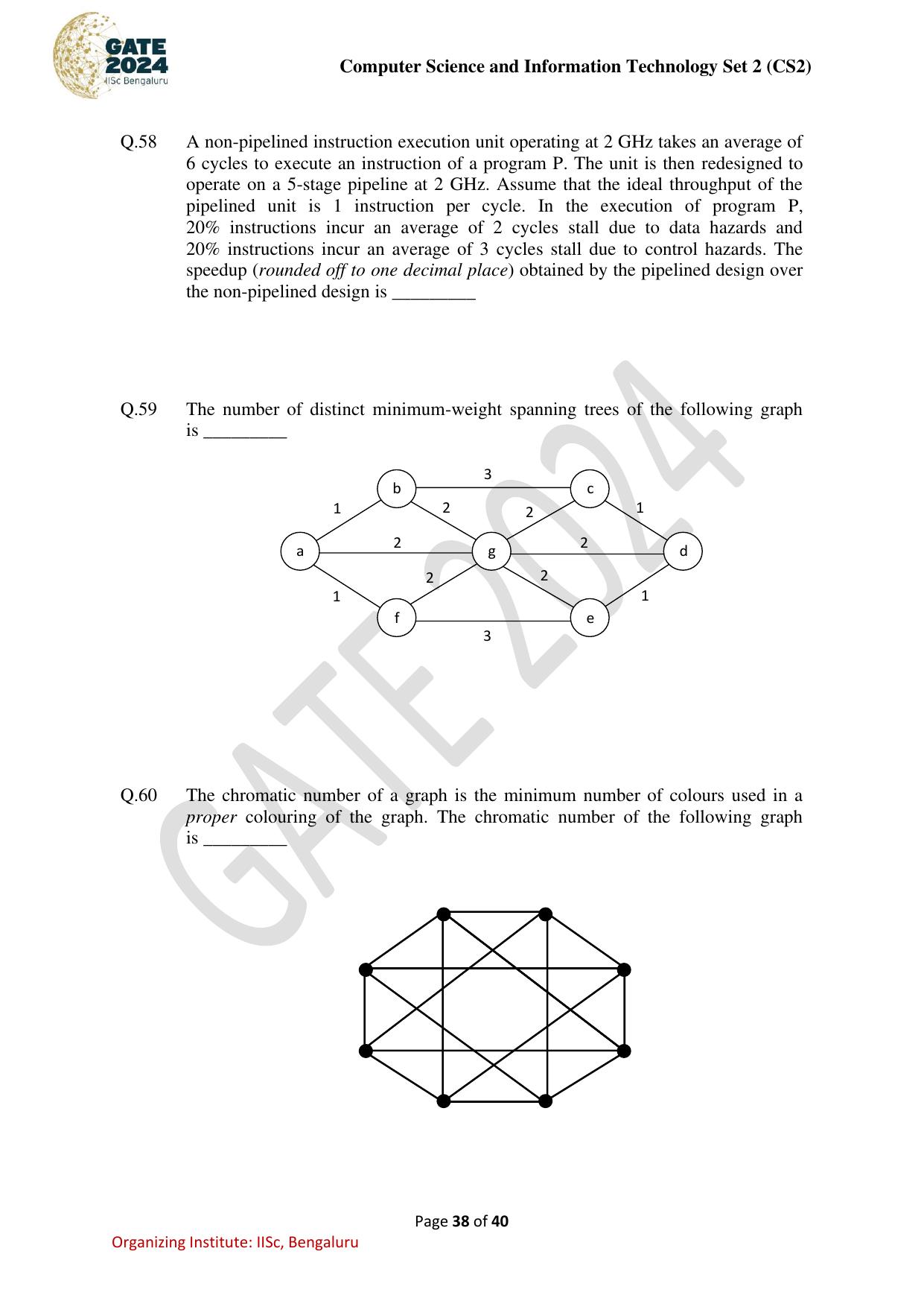 GATE 2024 Computer Science and Information Technology (CS-2) (Afternoon) Question Paper - Page 38