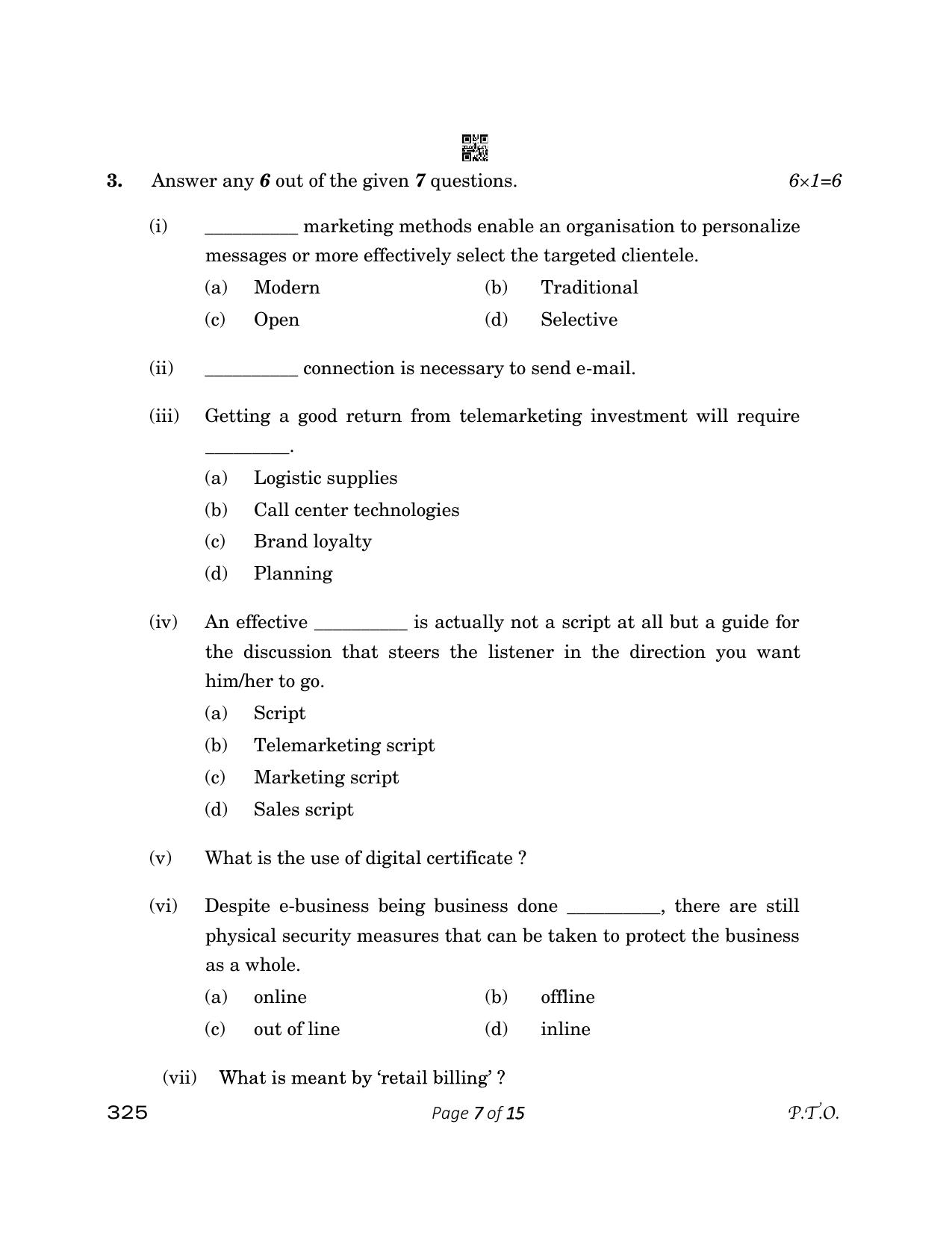 CBSE Class 12 325 Retail 2023 Question Paper - Page 7