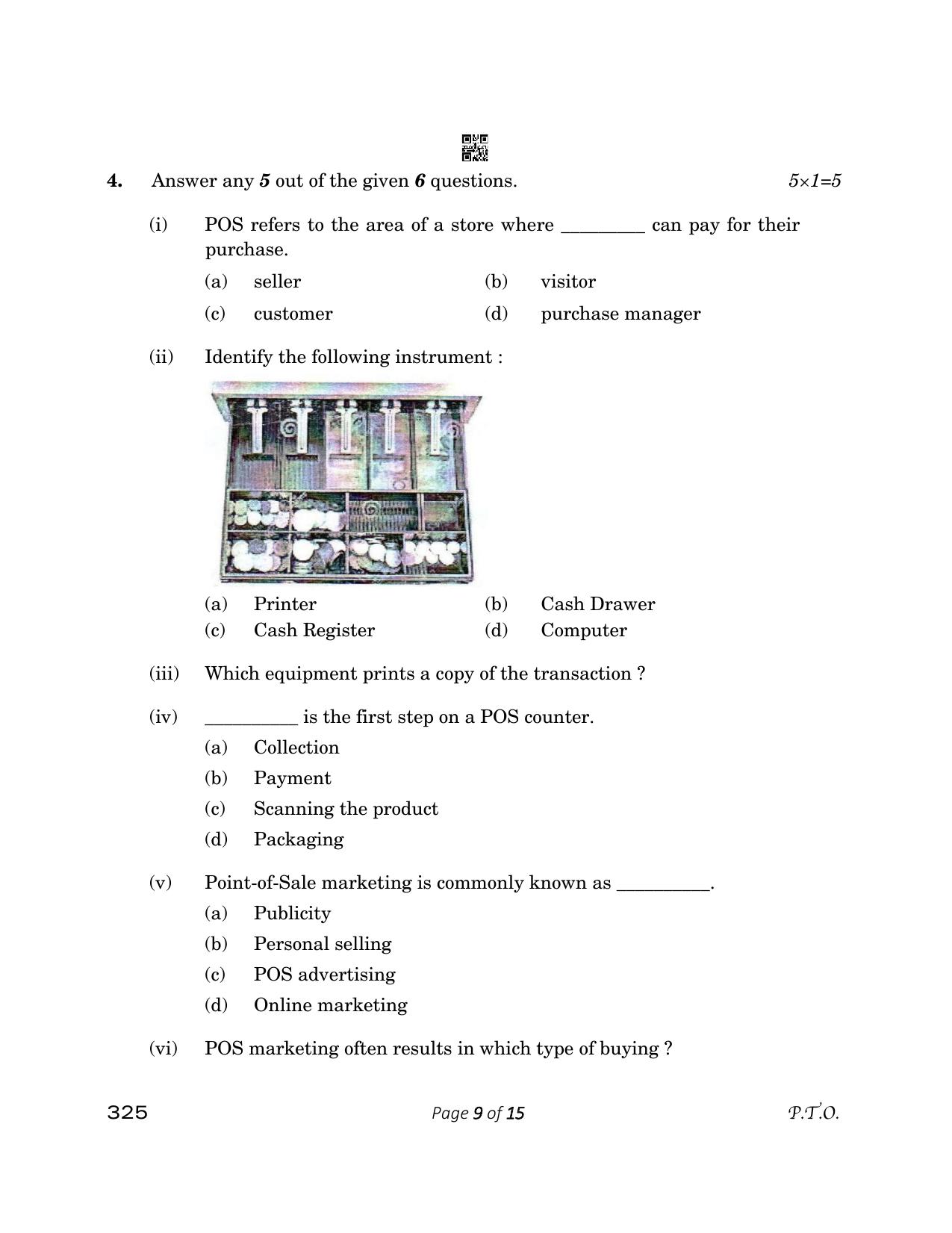 CBSE Class 12 325 Retail 2023 Question Paper - Page 9