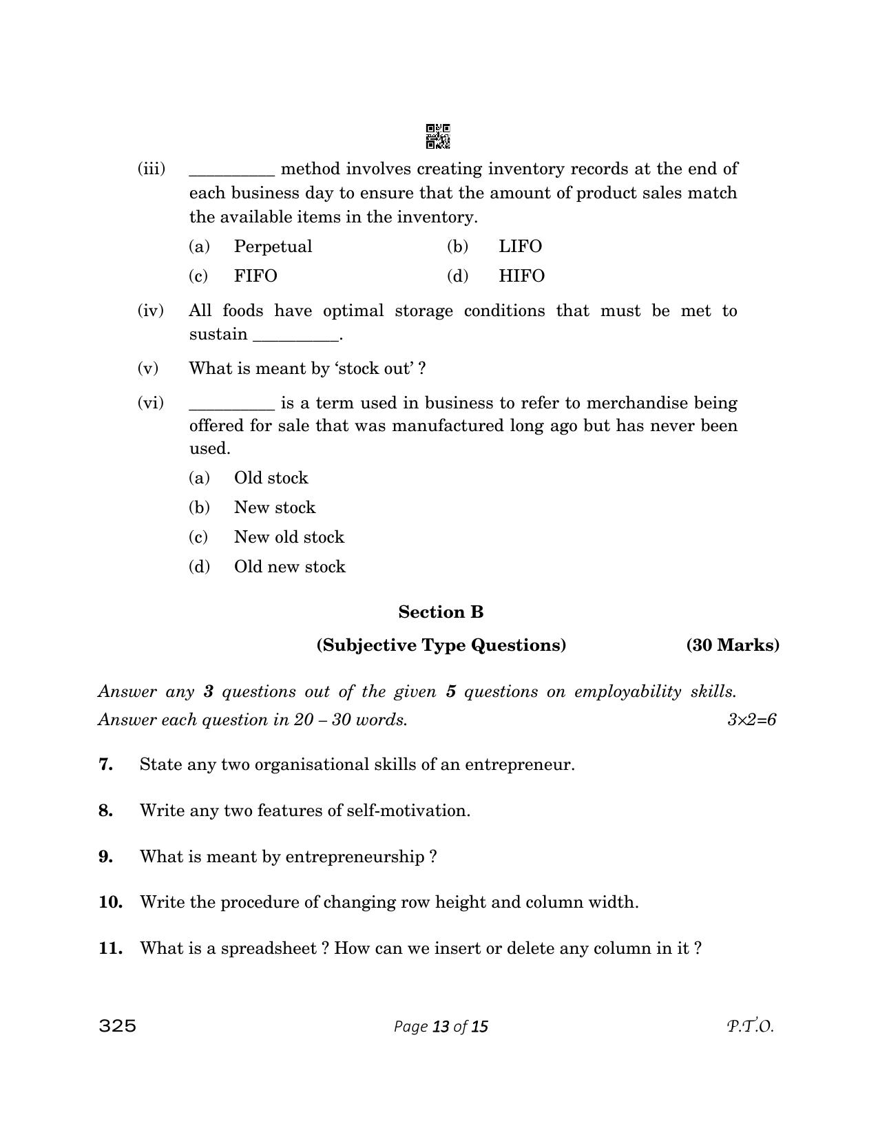 CBSE Class 12 325 Retail 2023 Question Paper - Page 13