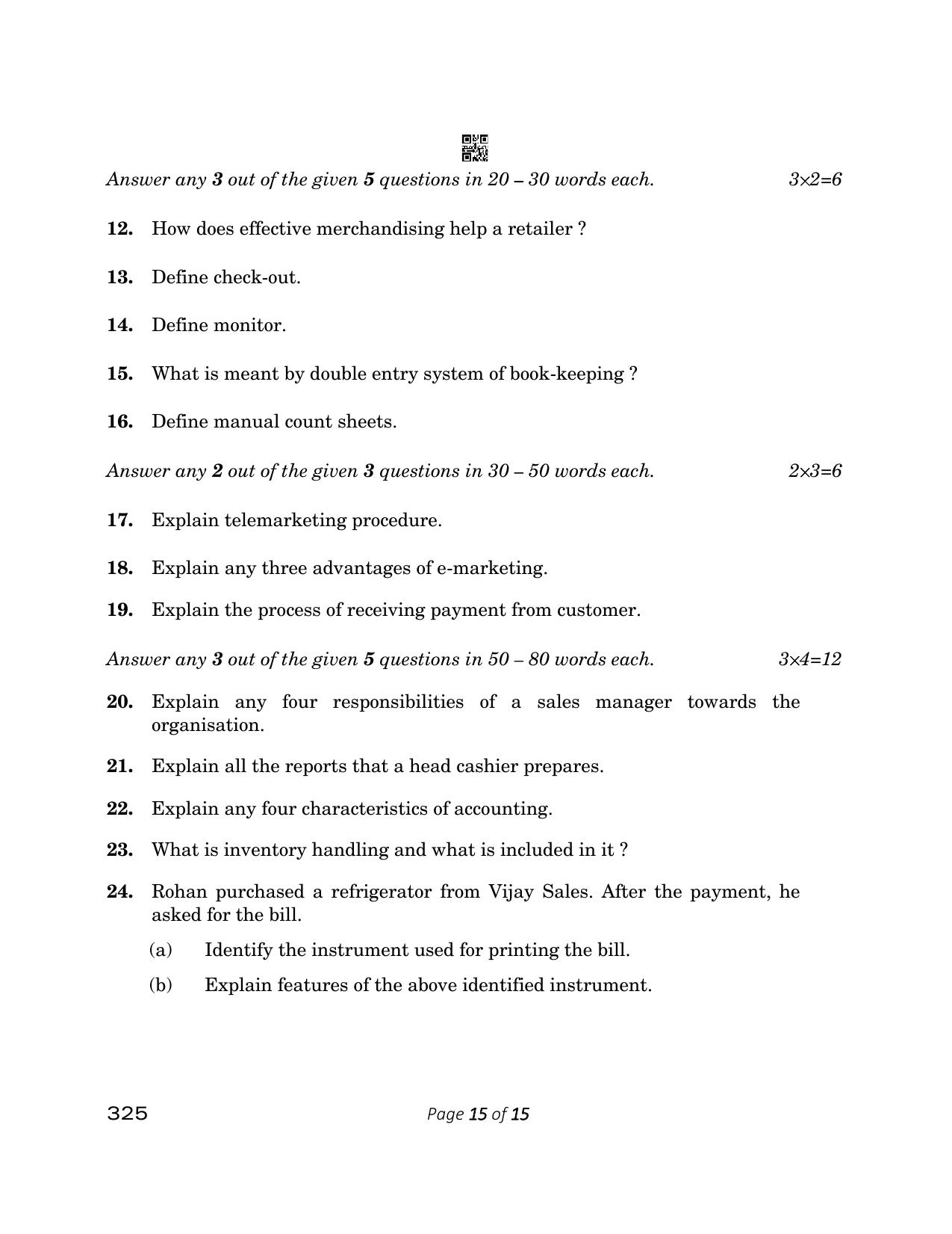 CBSE Class 12 325 Retail 2023 Question Paper - Page 15
