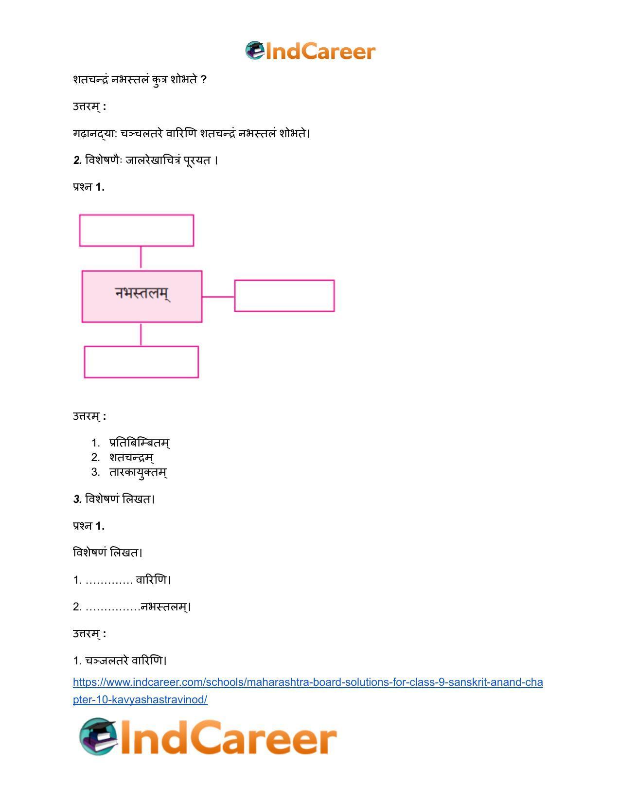Maharashtra Board Solutions for Class 9- Sanskrit Anand: Chapter 10- काव्यशास्त्रविनोदः - Page 10