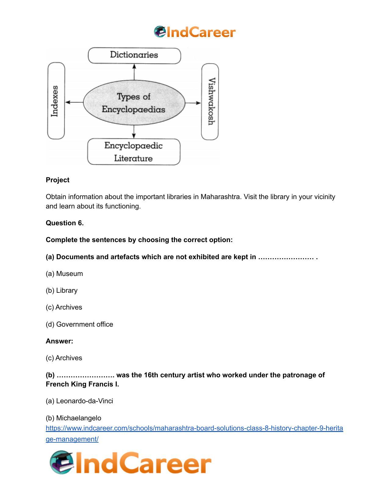Maharashtra Board Solutions Class 8-History: Chapter 9- Heritage Management - Page 7
