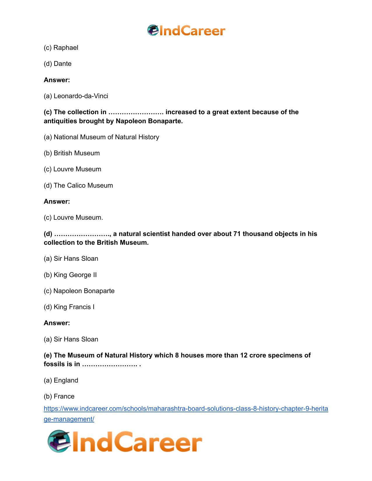 Maharashtra Board Solutions Class 8-History: Chapter 9- Heritage Management - Page 8