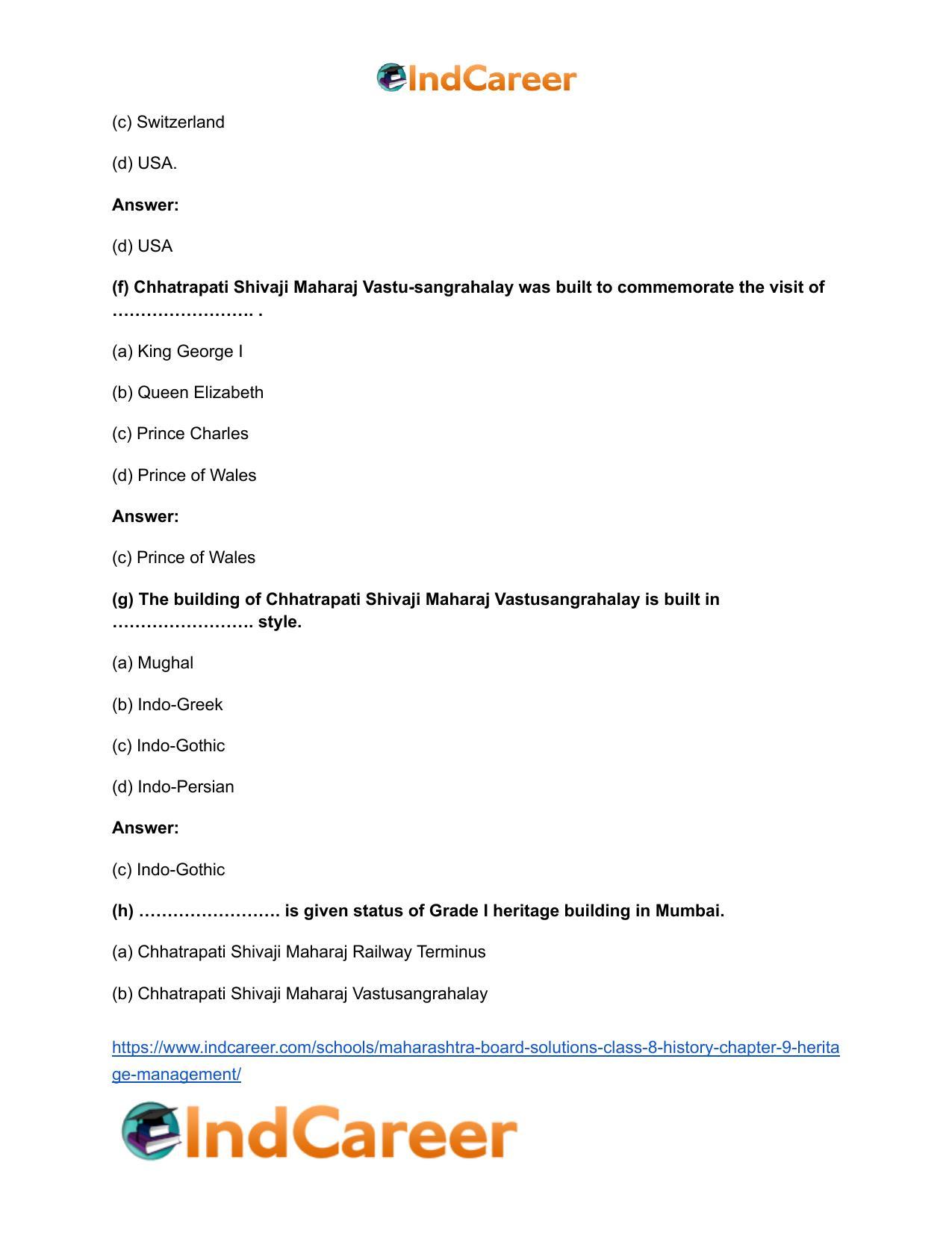 Maharashtra Board Solutions Class 8-History: Chapter 9- Heritage Management - Page 9