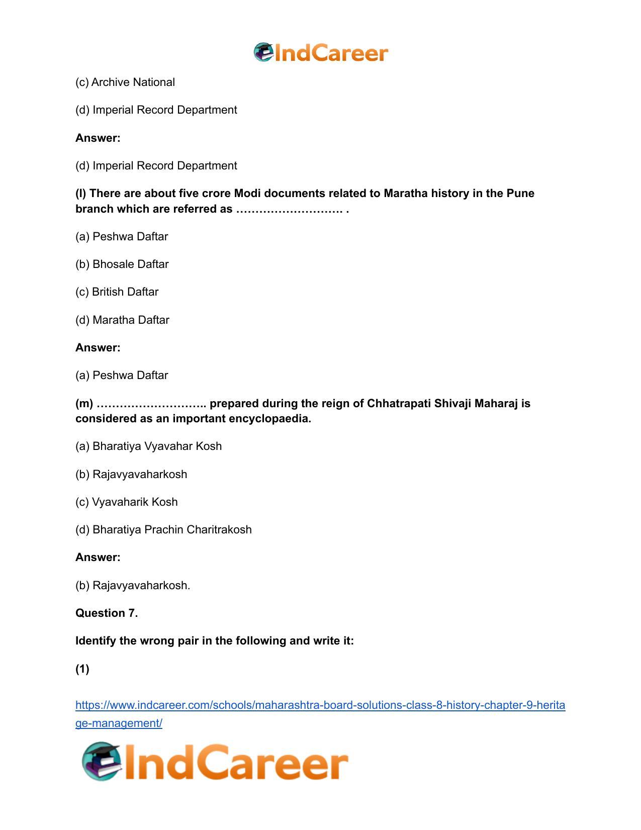Maharashtra Board Solutions Class 8-History: Chapter 9- Heritage Management - Page 11