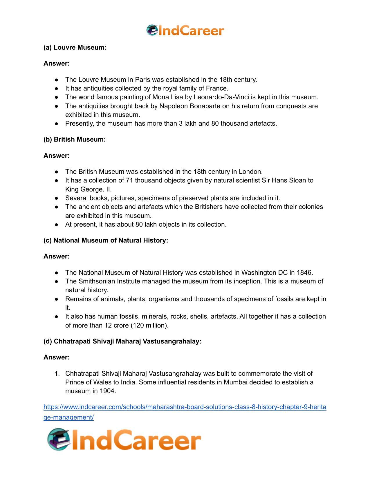 Maharashtra Board Solutions Class 8-History: Chapter 9- Heritage Management - Page 19