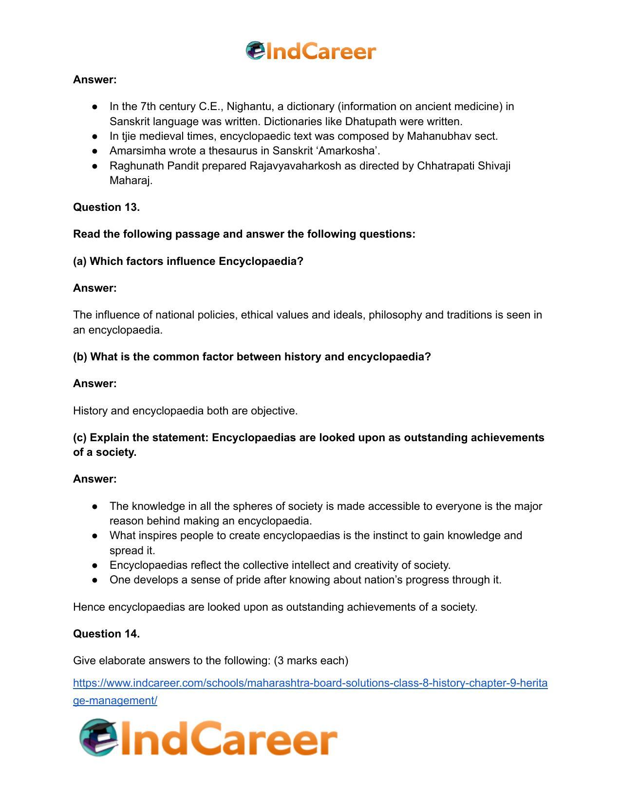 Maharashtra Board Solutions Class 8-History: Chapter 9- Heritage Management - Page 24