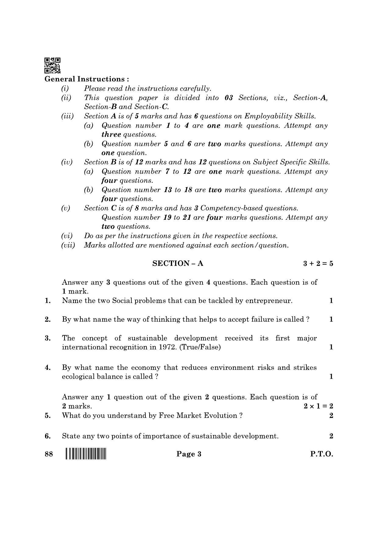 CBSE Class 10 88 Retail 2022 Question Paper - Page 3
