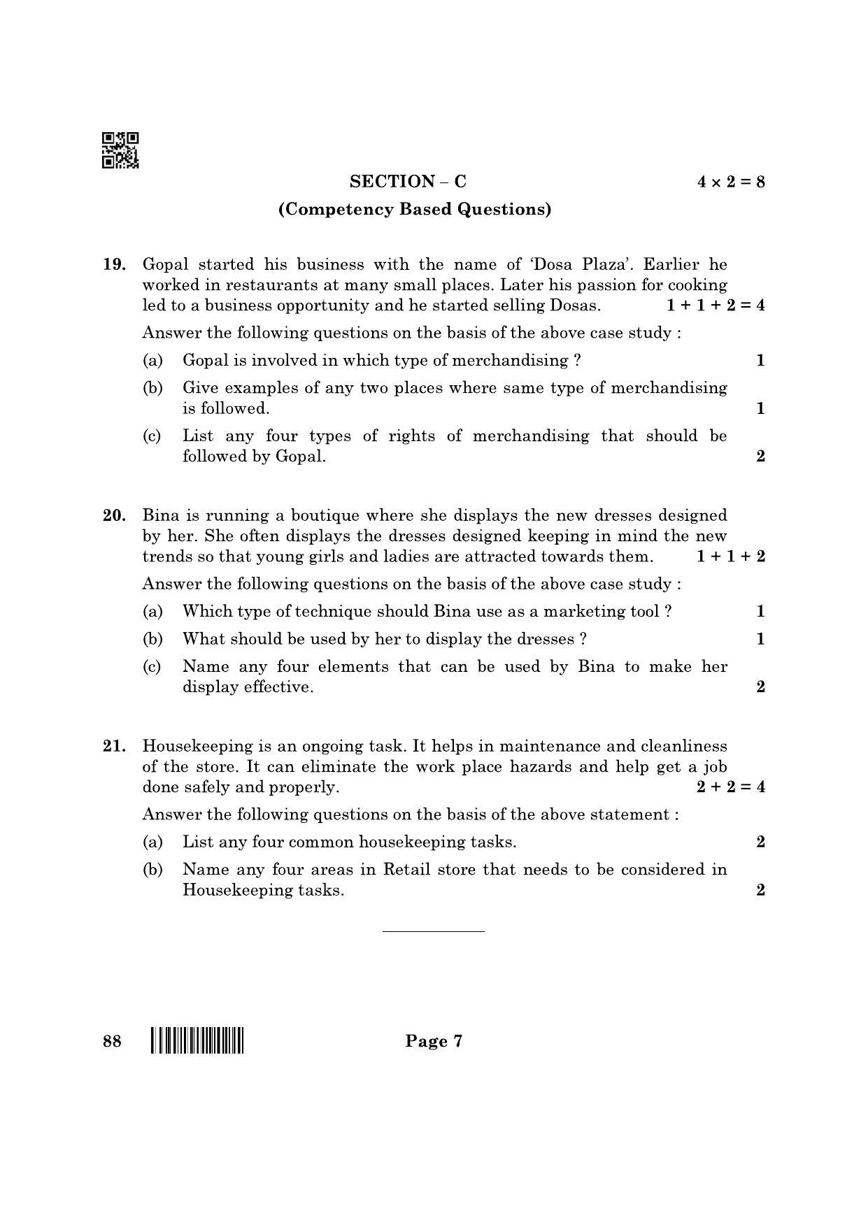 CBSE Class 10 88 Retail 2022 Question Paper - Page 7
