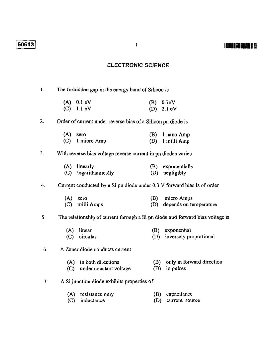 CUSAT CAT 2013 Electronic Science Question Paper - Page 2