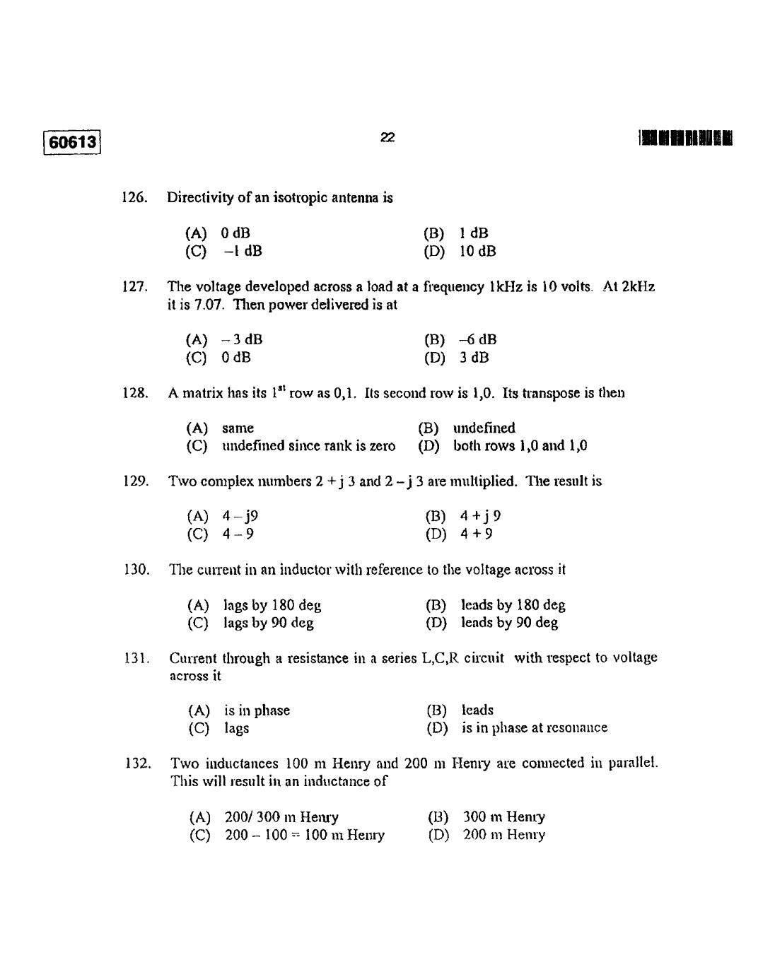 CUSAT CAT 2013 Electronic Science Question Paper - Page 23
