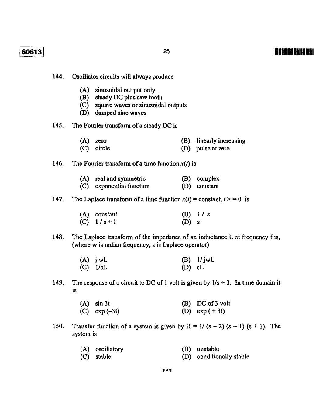 CUSAT CAT 2013 Electronic Science Question Paper - Page 26