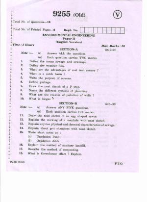 AP Inter 2nd Year Environmental Engineering-II (old) March-2020-Vocational Question Pape