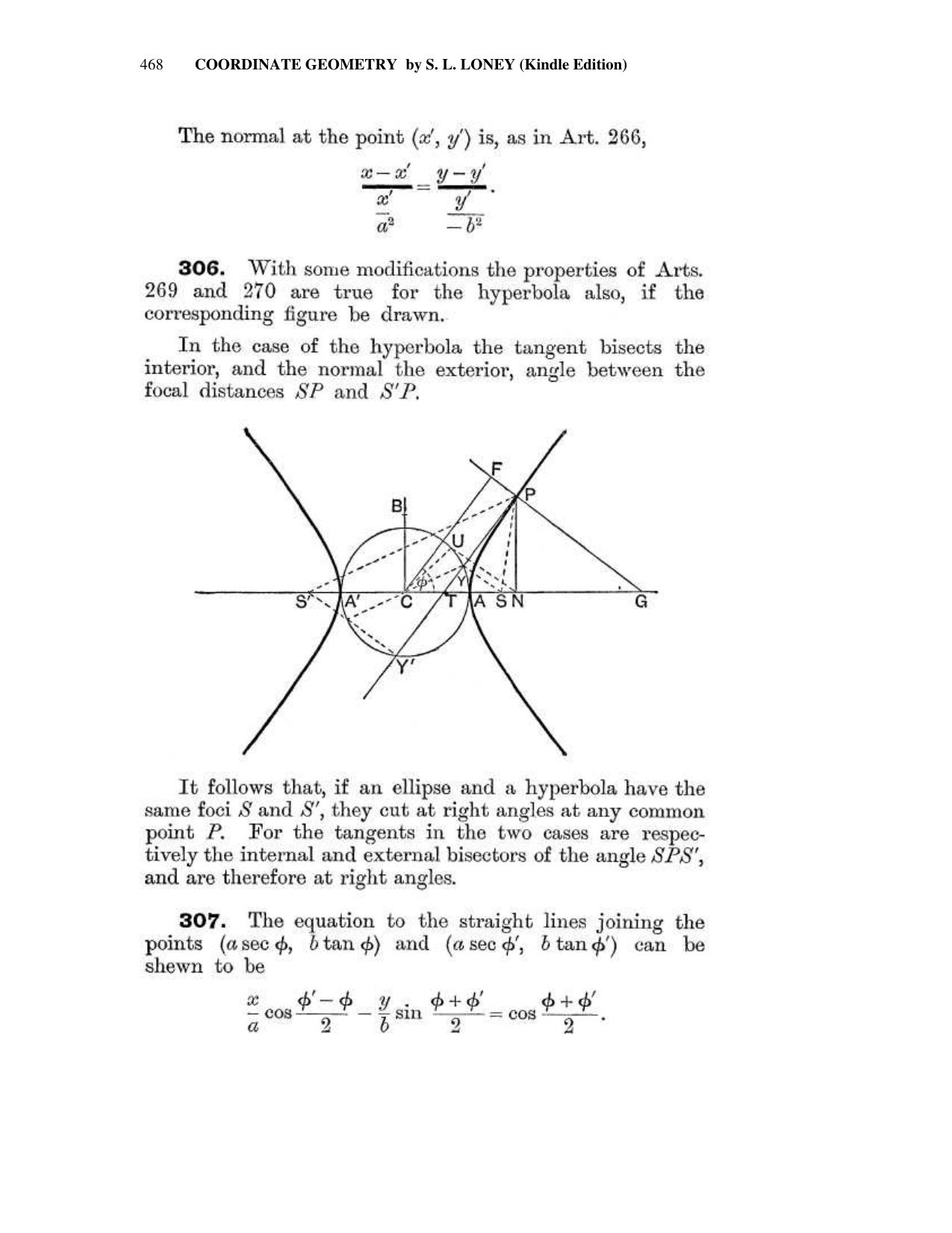 Chapter 13: The Hyperbola - SL Loney Solutions: The Elements of Coordinate Geometry - Page 9