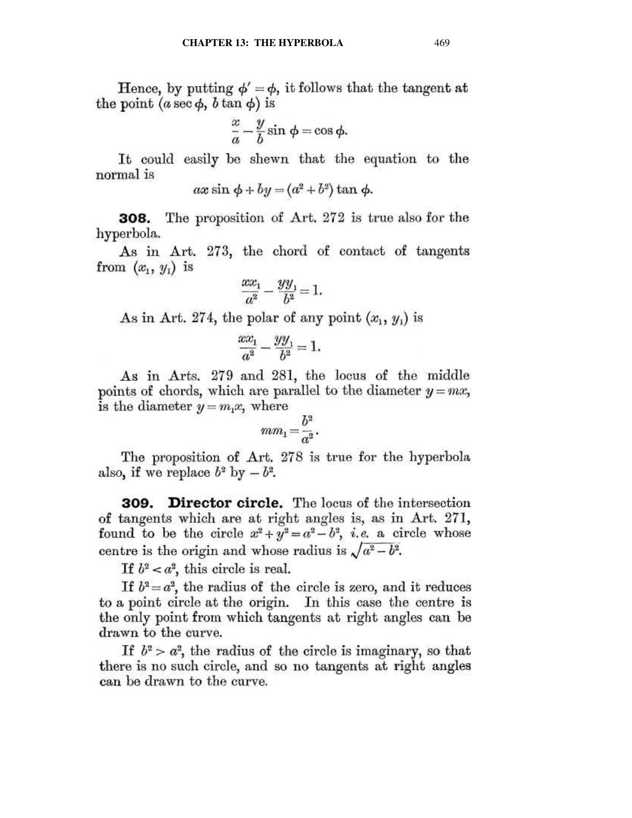 Chapter 13: The Hyperbola - SL Loney Solutions: The Elements of Coordinate Geometry - Page 10