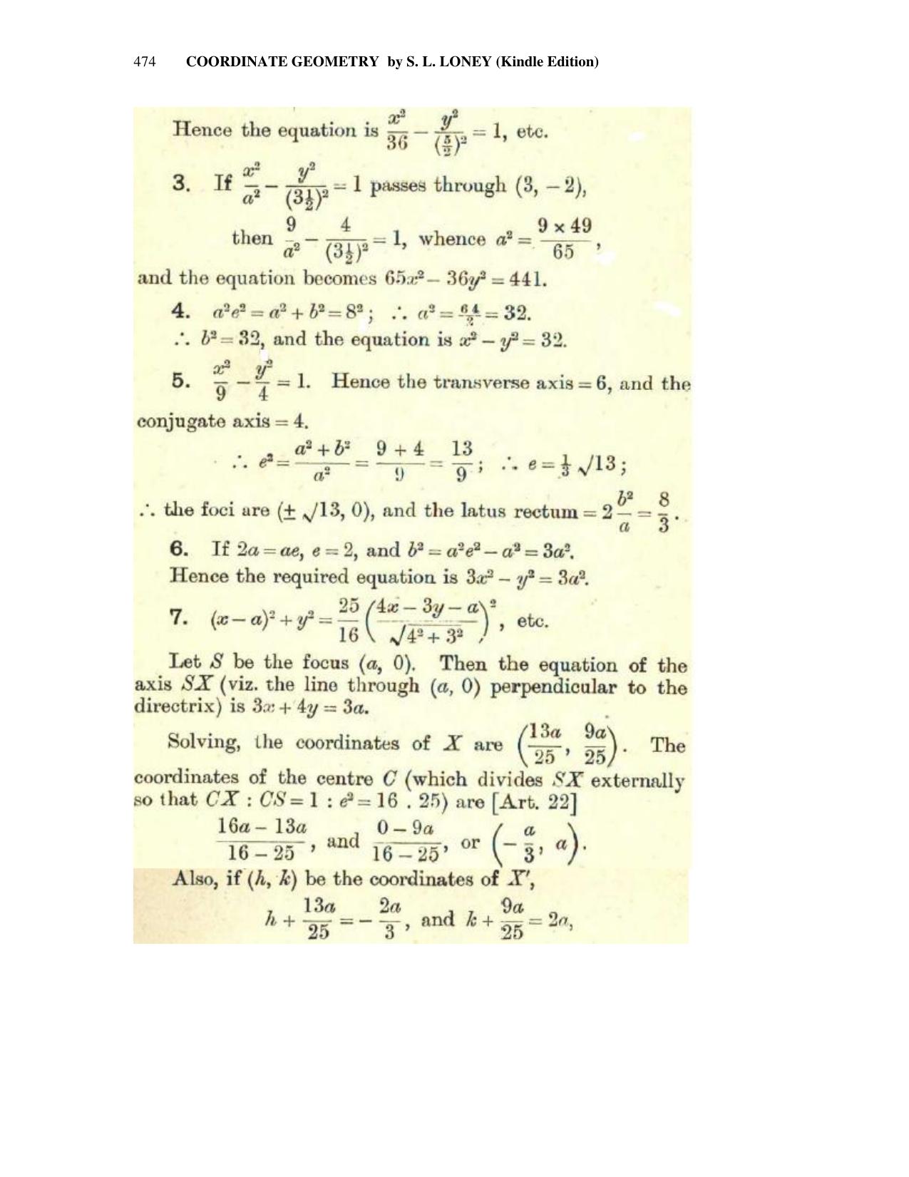 Chapter 13: The Hyperbola - SL Loney Solutions: The Elements of Coordinate Geometry - Page 15