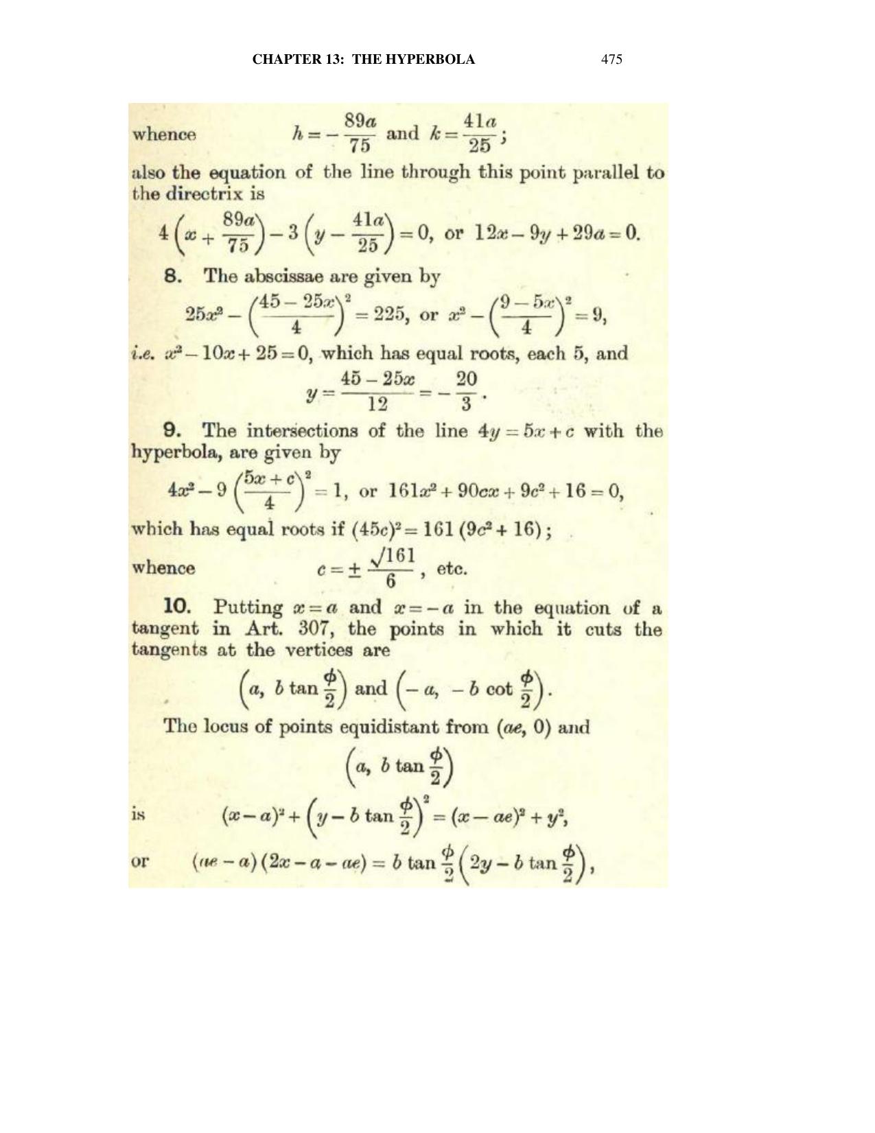 Chapter 13: The Hyperbola - SL Loney Solutions: The Elements of Coordinate Geometry - Page 16