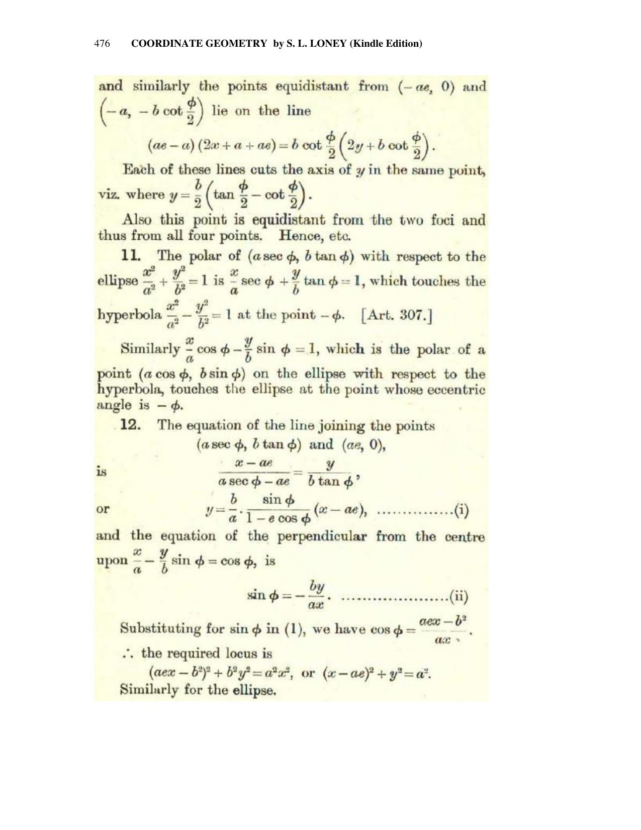 Chapter 13: The Hyperbola - SL Loney Solutions: The Elements of Coordinate Geometry - Page 17