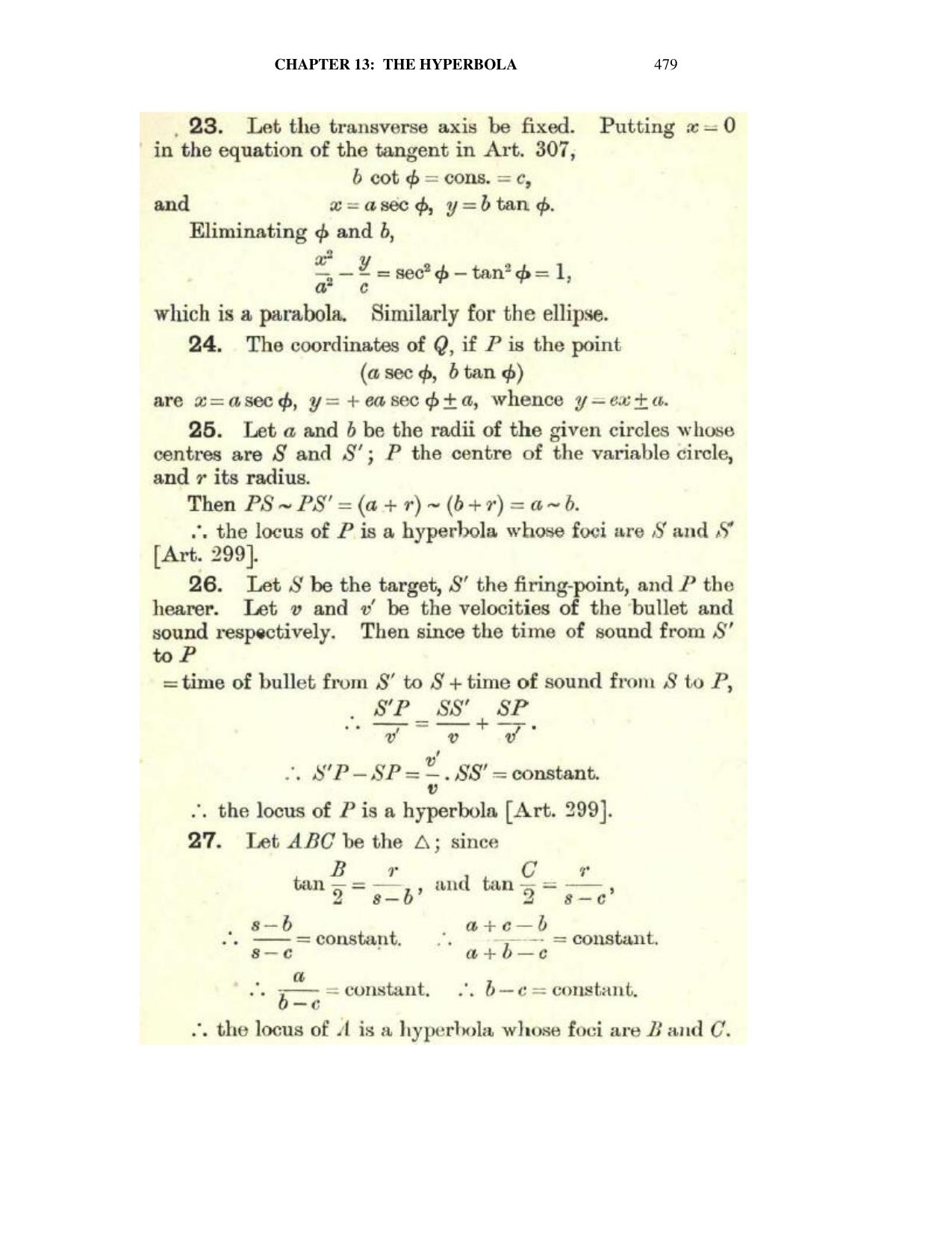 Chapter 13: The Hyperbola - SL Loney Solutions: The Elements of Coordinate Geometry - Page 20