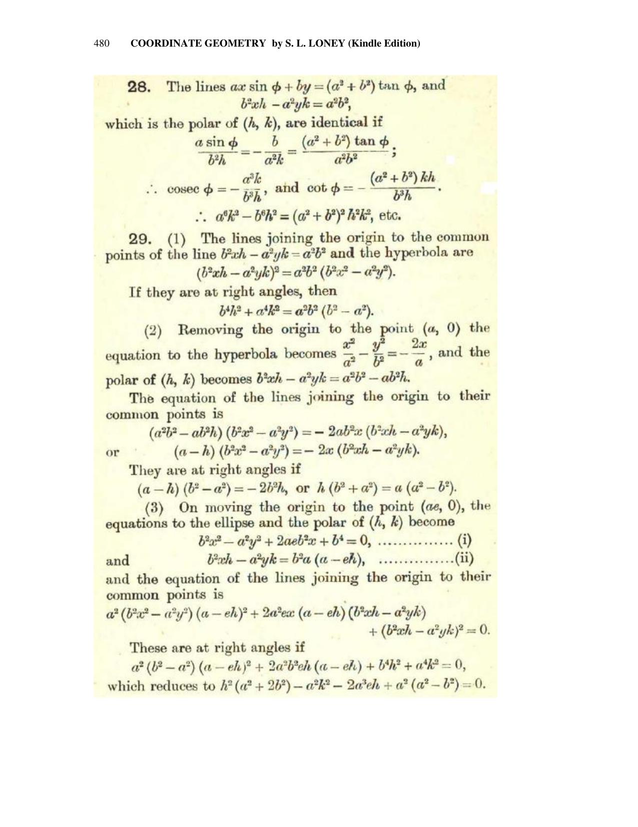 Chapter 13: The Hyperbola - SL Loney Solutions: The Elements of Coordinate Geometry - Page 21