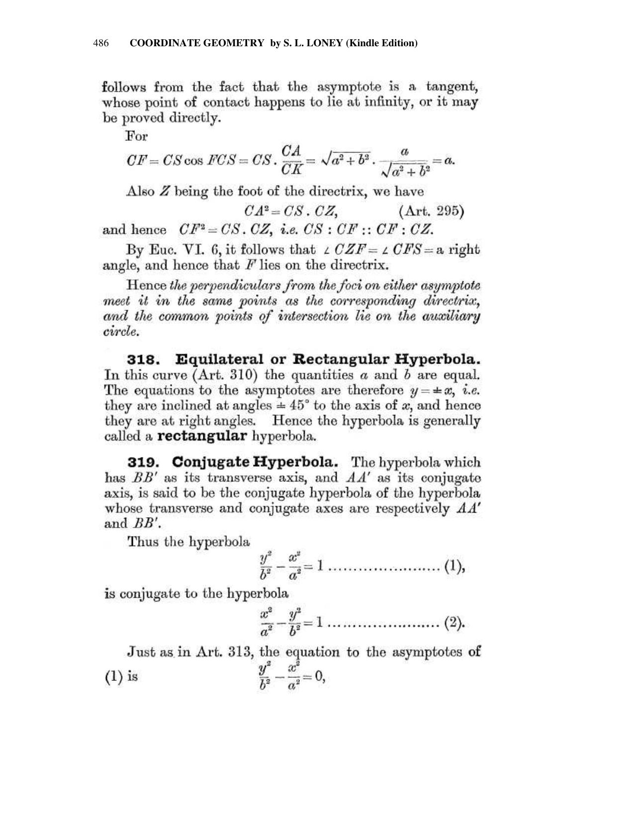 Chapter 13: The Hyperbola - SL Loney Solutions: The Elements of Coordinate Geometry - Page 27