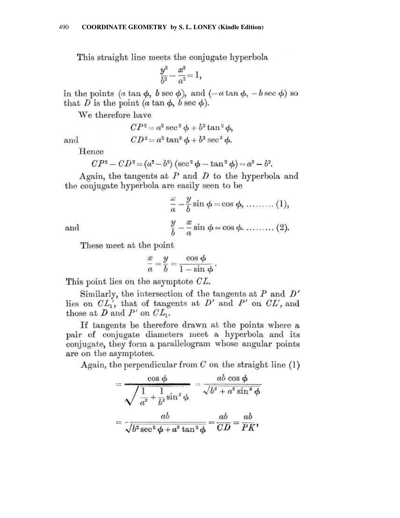 Chapter 13: The Hyperbola - SL Loney Solutions: The Elements of Coordinate Geometry - Page 31