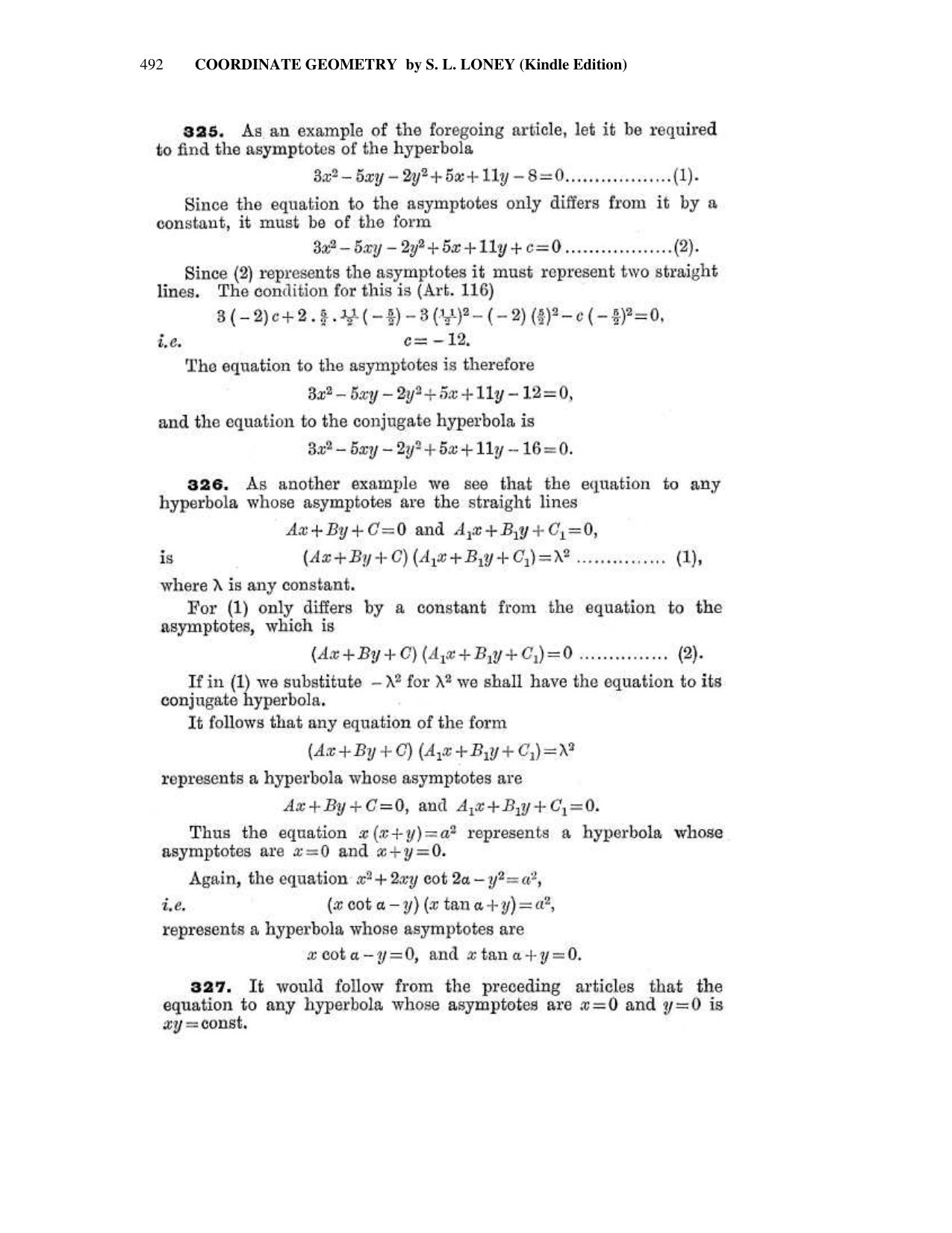Chapter 13: The Hyperbola - SL Loney Solutions: The Elements of Coordinate Geometry - Page 33