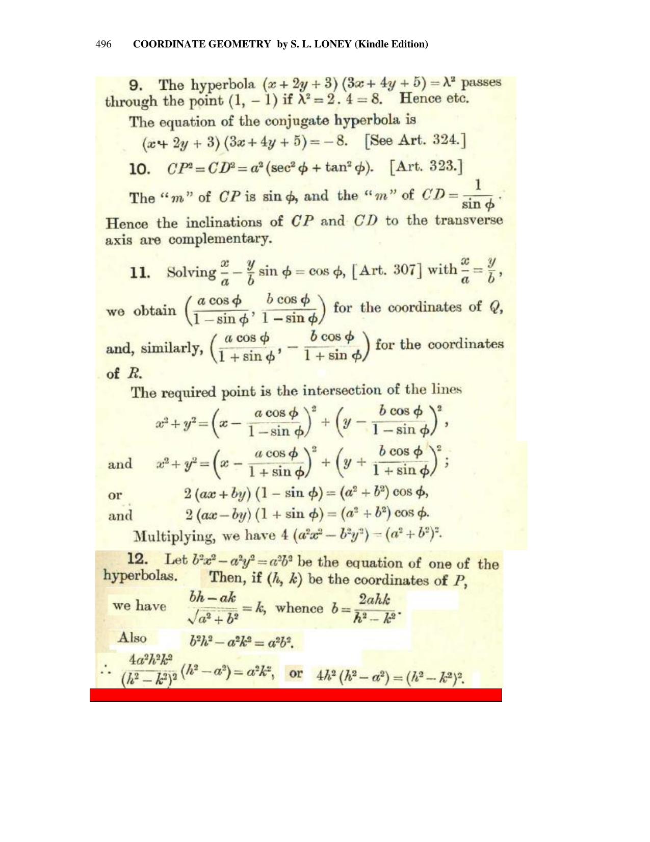 Chapter 13: The Hyperbola - SL Loney Solutions: The Elements of Coordinate Geometry - Page 37