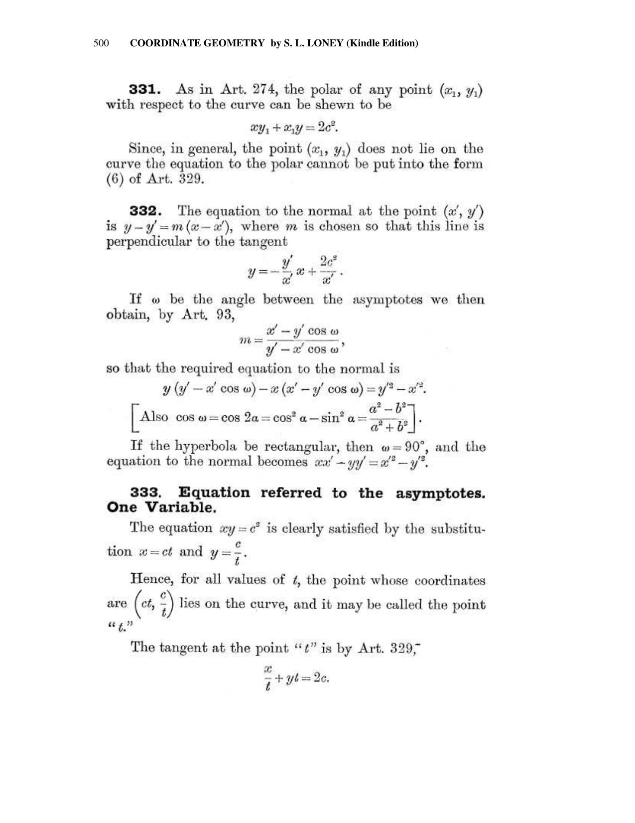 Chapter 13: The Hyperbola - SL Loney Solutions: The Elements of Coordinate Geometry - Page 41