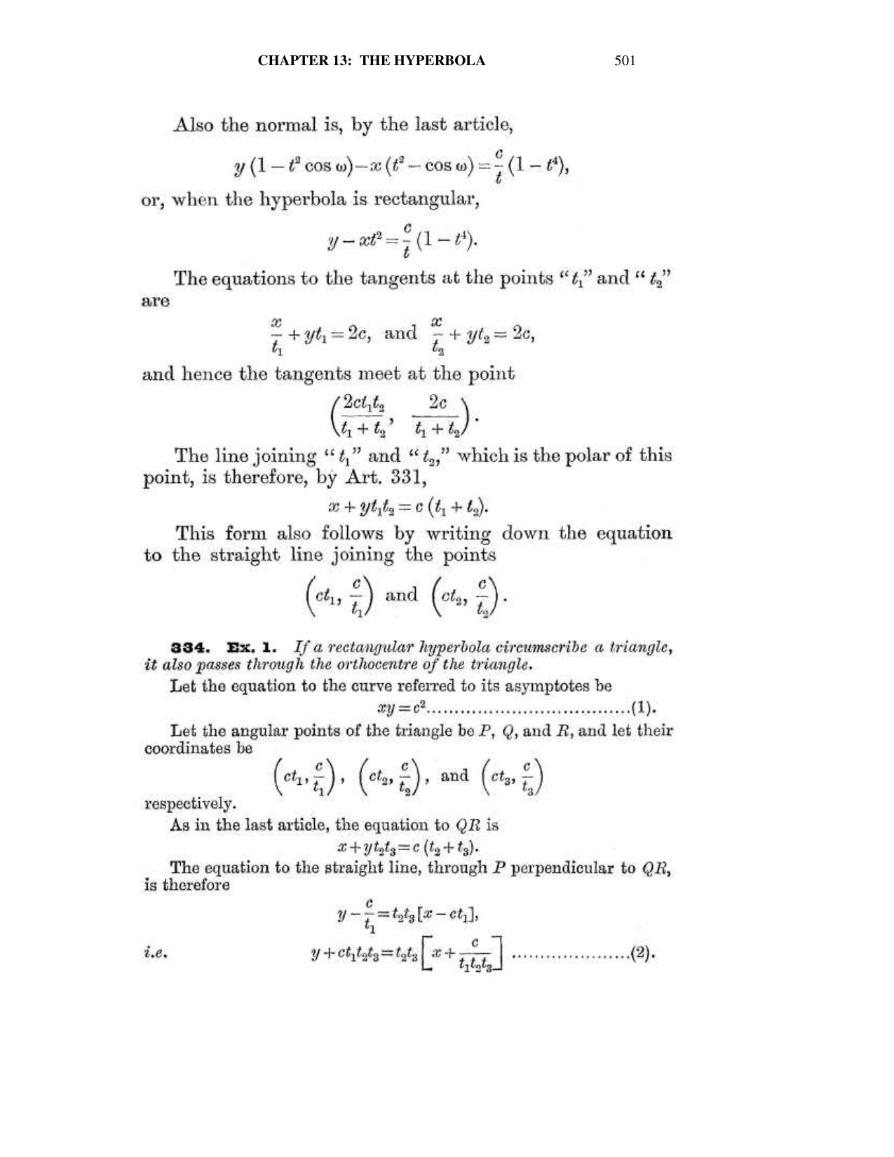 Chapter 13: The Hyperbola - SL Loney Solutions: The Elements of Coordinate Geometry - Page 42