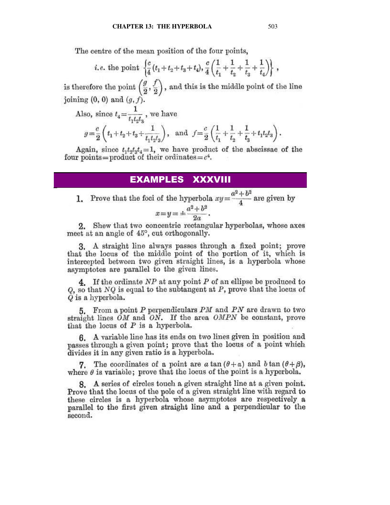 Chapter 13: The Hyperbola - SL Loney Solutions: The Elements of Coordinate Geometry - Page 44