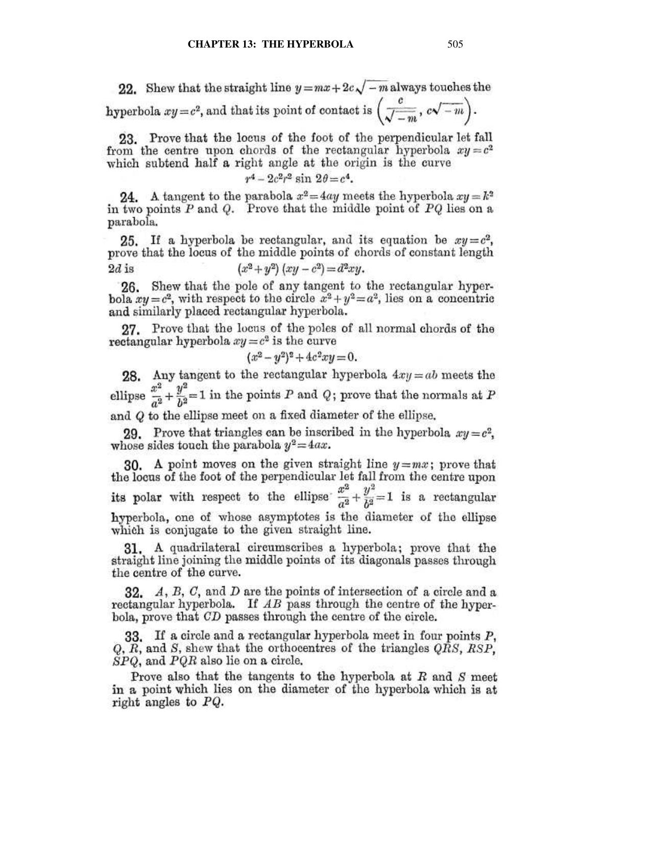 Chapter 13: The Hyperbola - SL Loney Solutions: The Elements of Coordinate Geometry - Page 46
