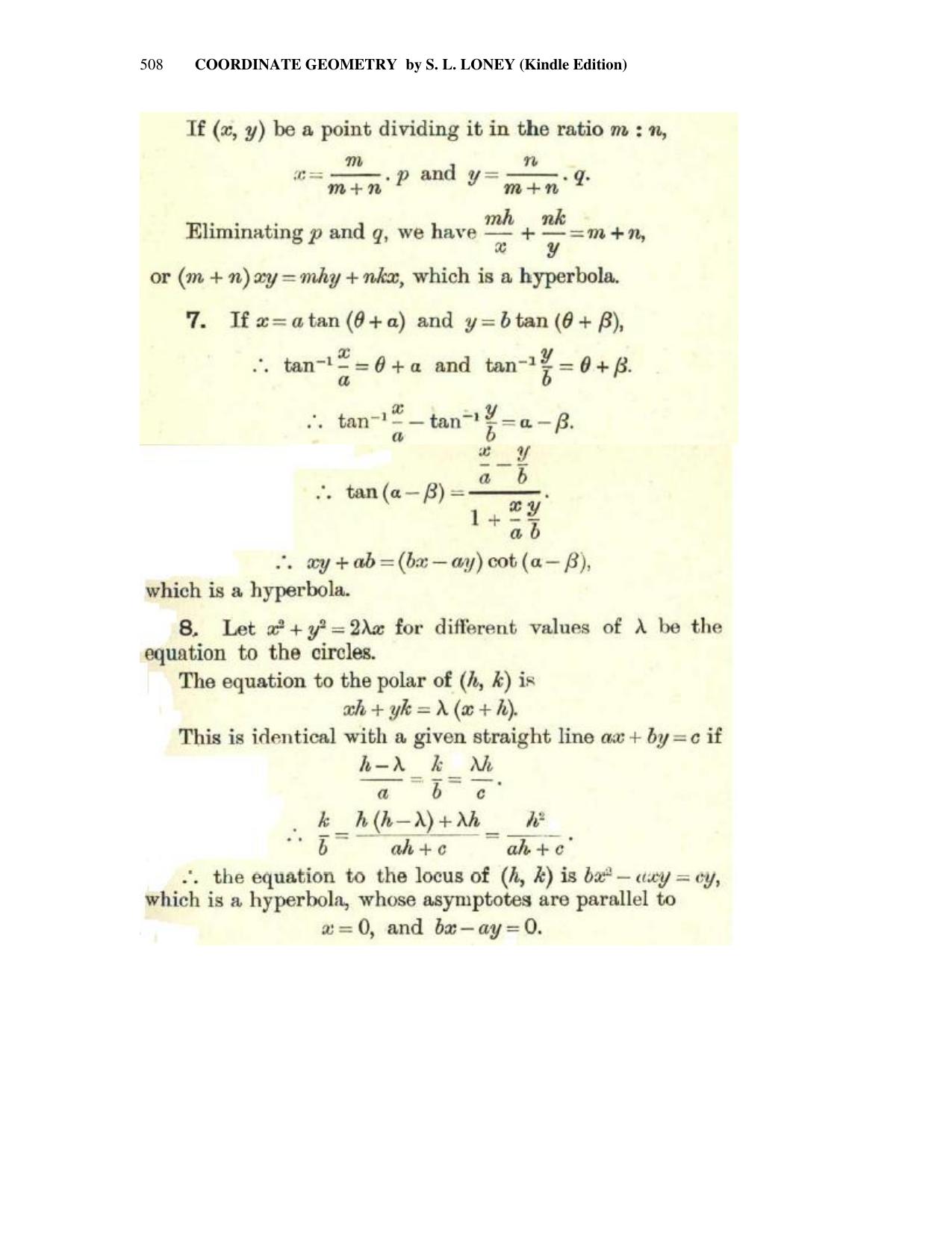 Chapter 13: The Hyperbola - SL Loney Solutions: The Elements of Coordinate Geometry - Page 49