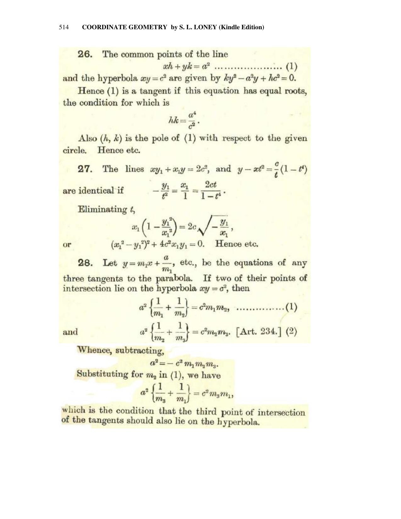 Chapter 13: The Hyperbola - SL Loney Solutions: The Elements of Coordinate Geometry - Page 55