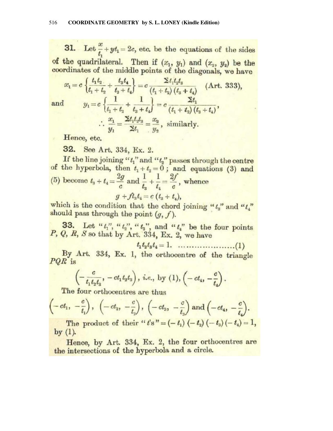 Chapter 13: The Hyperbola - SL Loney Solutions: The Elements of Coordinate Geometry - Page 57