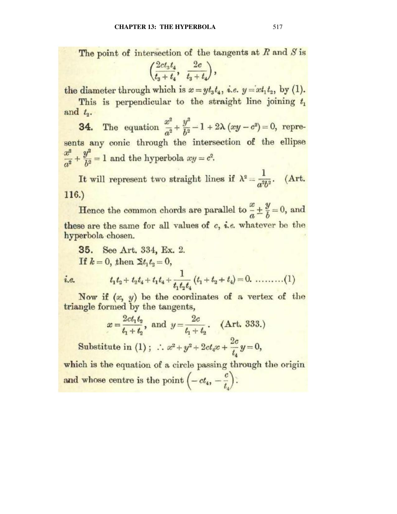 Chapter 13: The Hyperbola - SL Loney Solutions: The Elements of Coordinate Geometry - Page 58