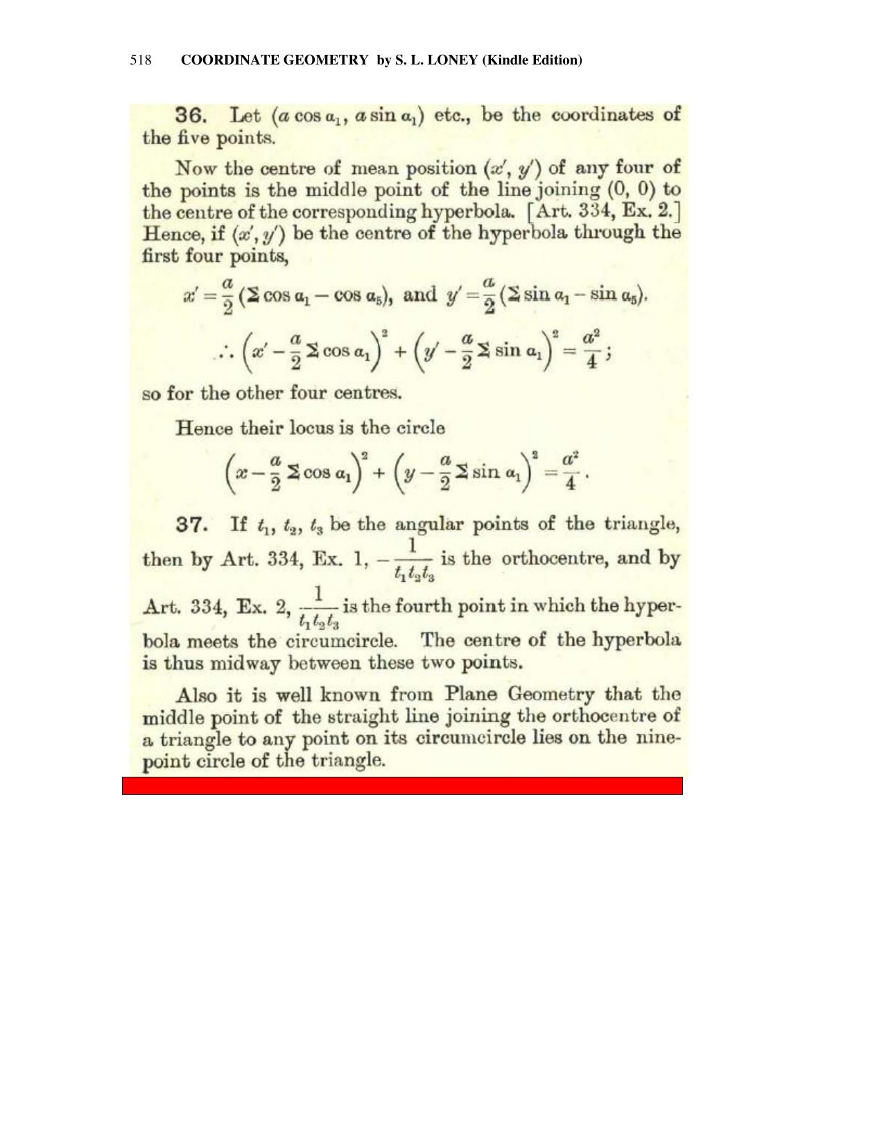 Chapter 13: The Hyperbola - SL Loney Solutions: The Elements of Coordinate Geometry - Page 59