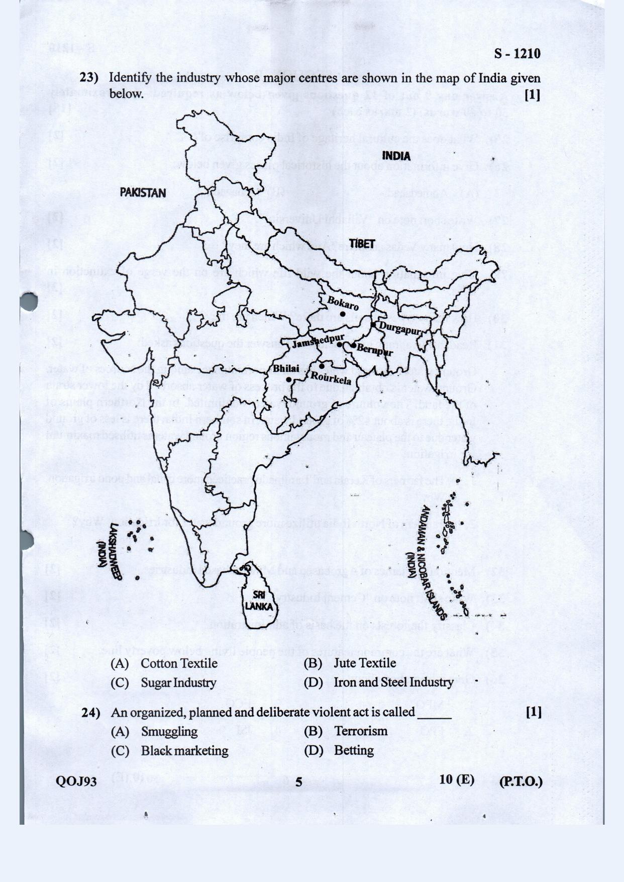 Gujarat Board Class 10th Social Science Eng. Med May 2021 Question Paper - Page 5