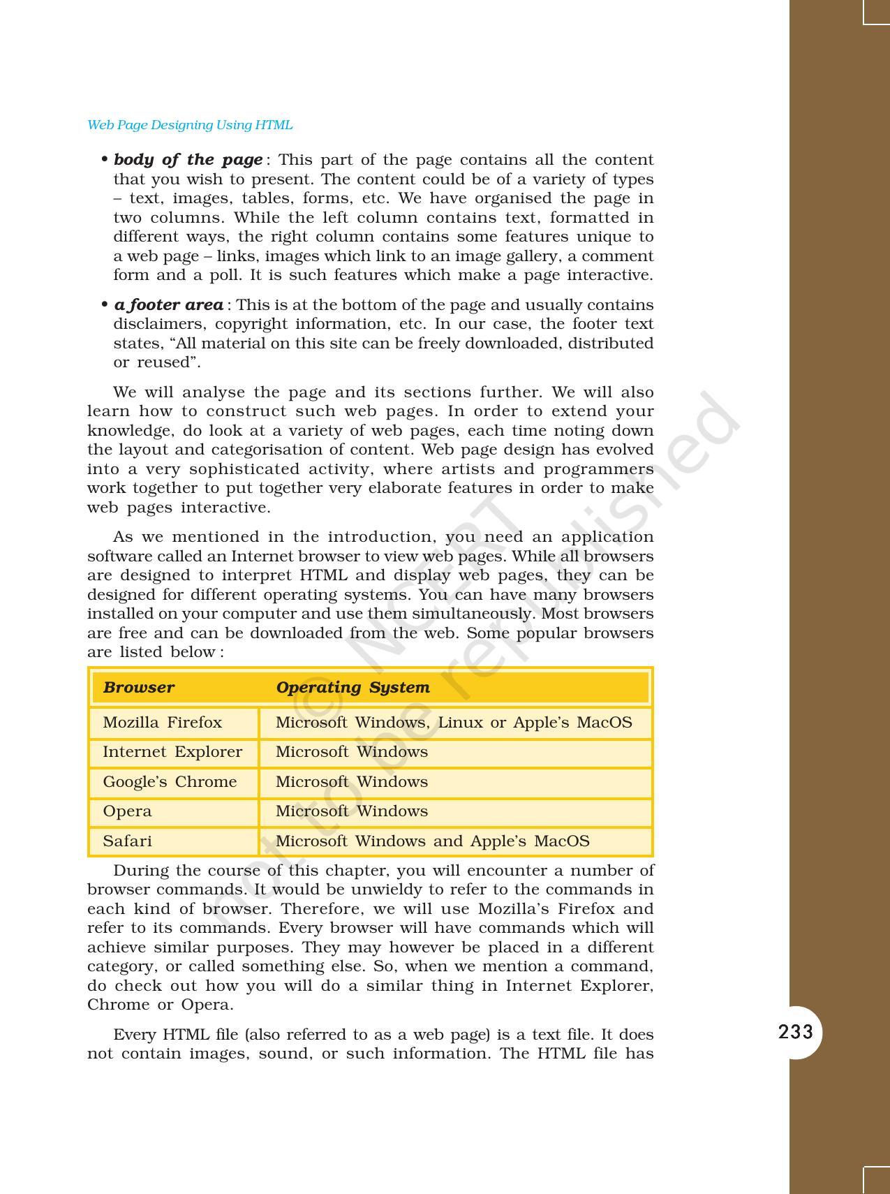 NCERT Book for Class 11 Computers Chapter 9 Web Page Designing Using HTML - Page 3