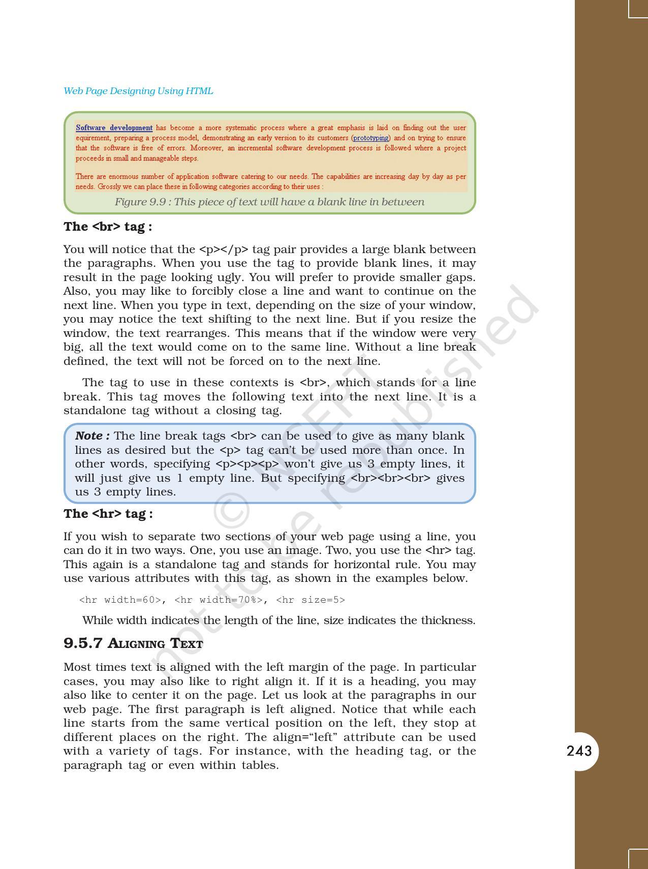 NCERT Book for Class 11 Computers Chapter 9 Web Page Designing Using HTML - Page 13