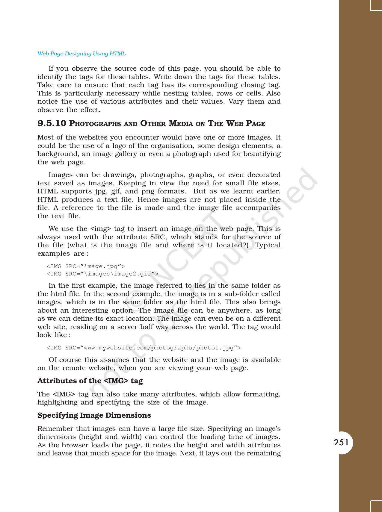 NCERT Book for Class 11 Computers Chapter 9 Web Page Designing Using HTML - Page 21