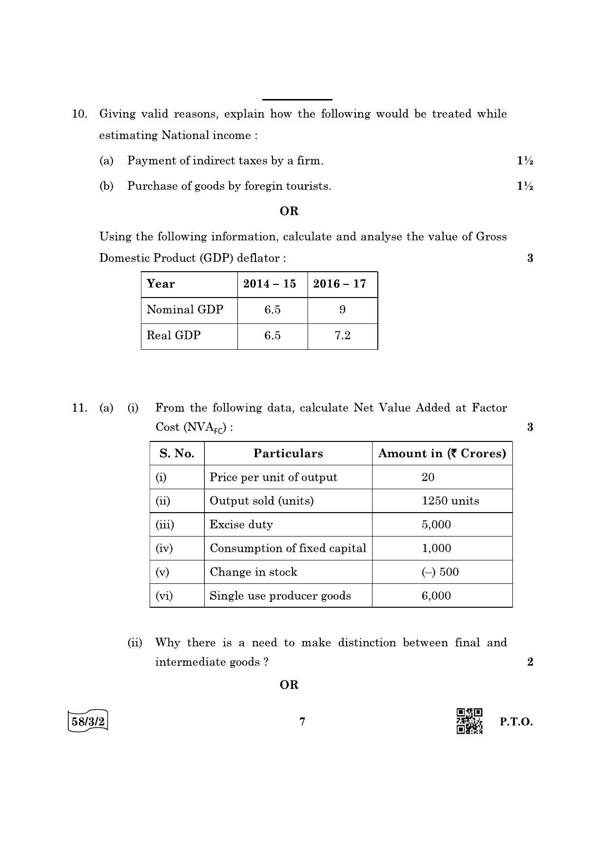 CBSE Class 12 58-3-2 Economics 2022 Question Paper - Page 7