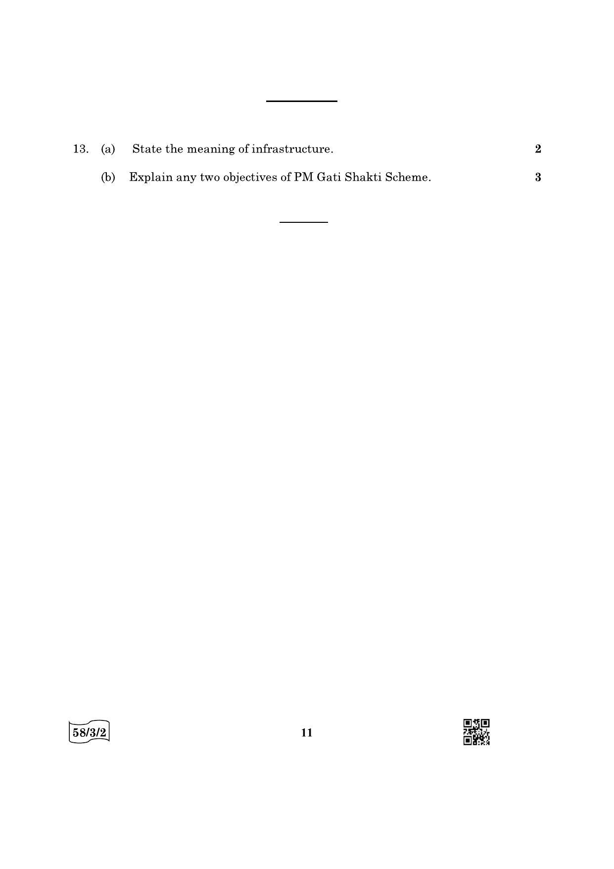 CBSE Class 12 58-3-2 Economics 2022 Question Paper - Page 11