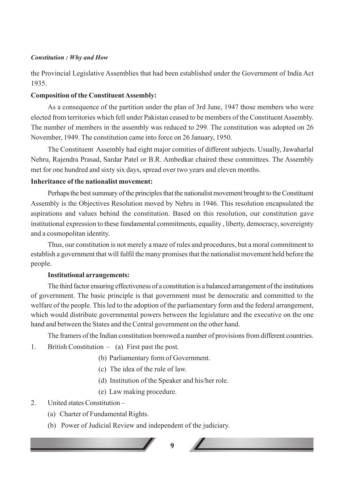Tripura Board Class 11 Political Science English Version Workbooks - Page 9